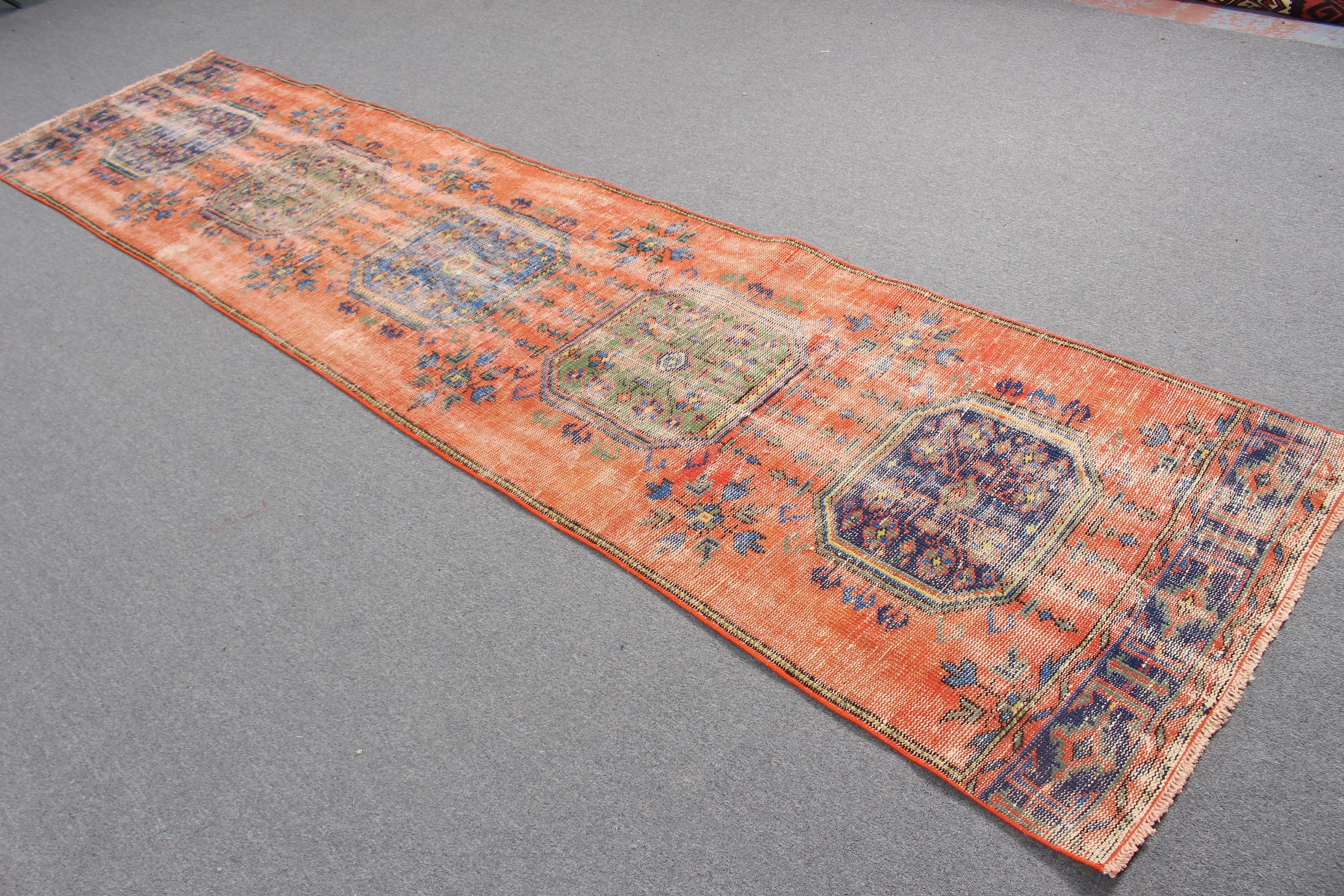 Moroccan Rugs, Hallway Rug, Rugs for Kitchen, Boho Rugs, 3.1x11.8 ft Runner Rugs, Turkish Rugs, Orange Neutral Rug, Vintage Rugs, Cool Rugs