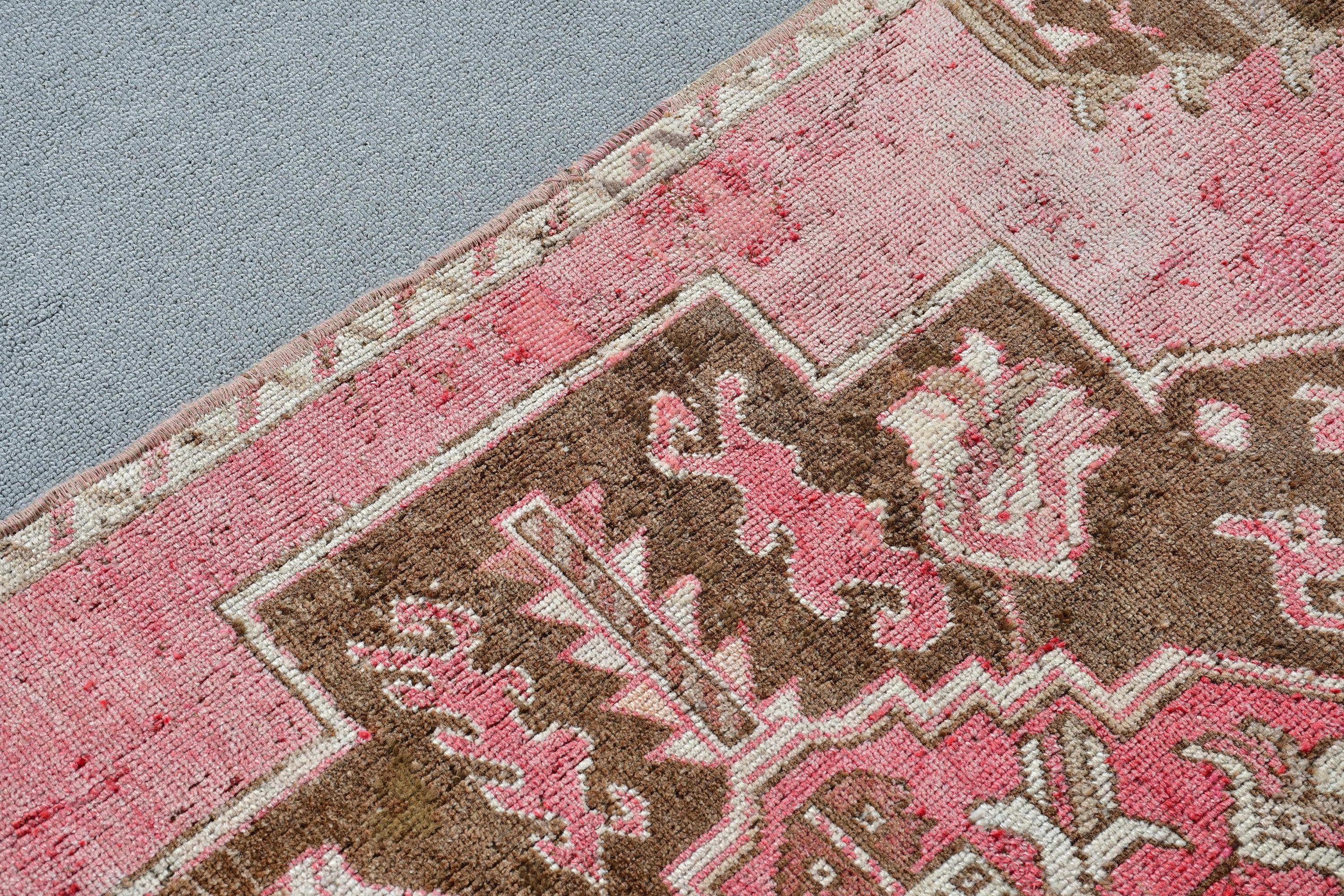 Pink Antique Rug, Corridor Rug, Floor Rug, Kitchen Rugs, Anatolian Rugs, 2.9x11.6 ft Runner Rugs, Wedding Rug, Vintage Rug, Turkish Rugs