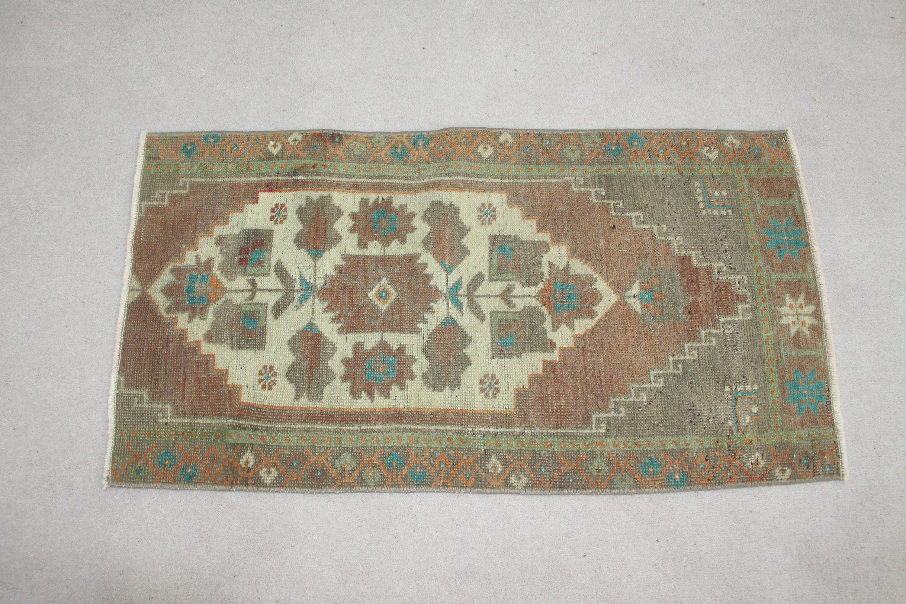 Antique Rugs, Vintage Rugs, 1.4x2.7 ft Small Rugs, Turkish Rug, Boho Rug, Nursery Rug, Wall Hanging Rug, Brown Bedroom Rug