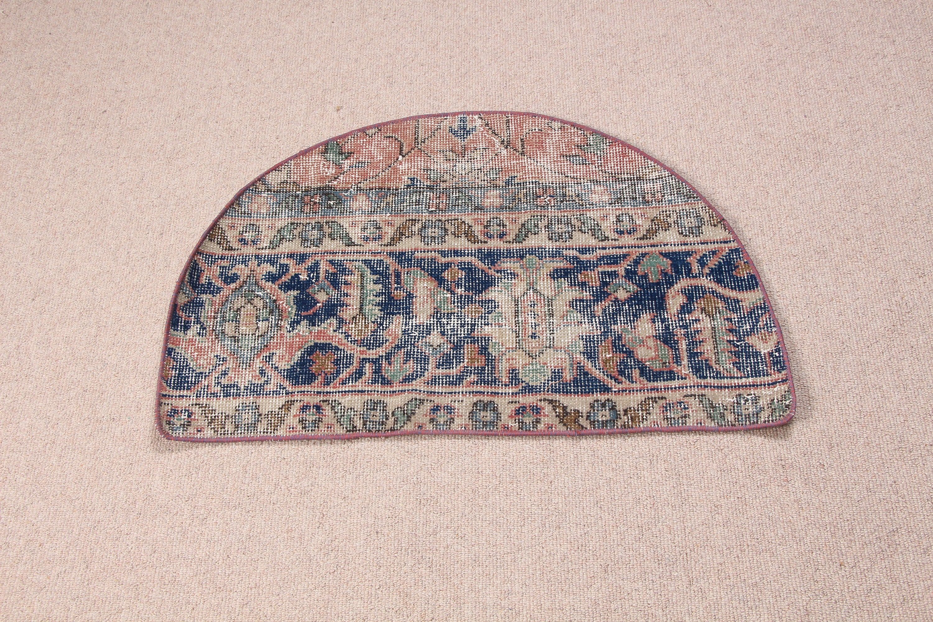 Vintage Halılar, 2.5x1.6 ft Küçük Halı, Türk Halıları, Araba Paspas Halısı, Bej Yün Halılar, Antika Halı, Anadolu Halıları, Banyo Halıları, Paspas Halısı