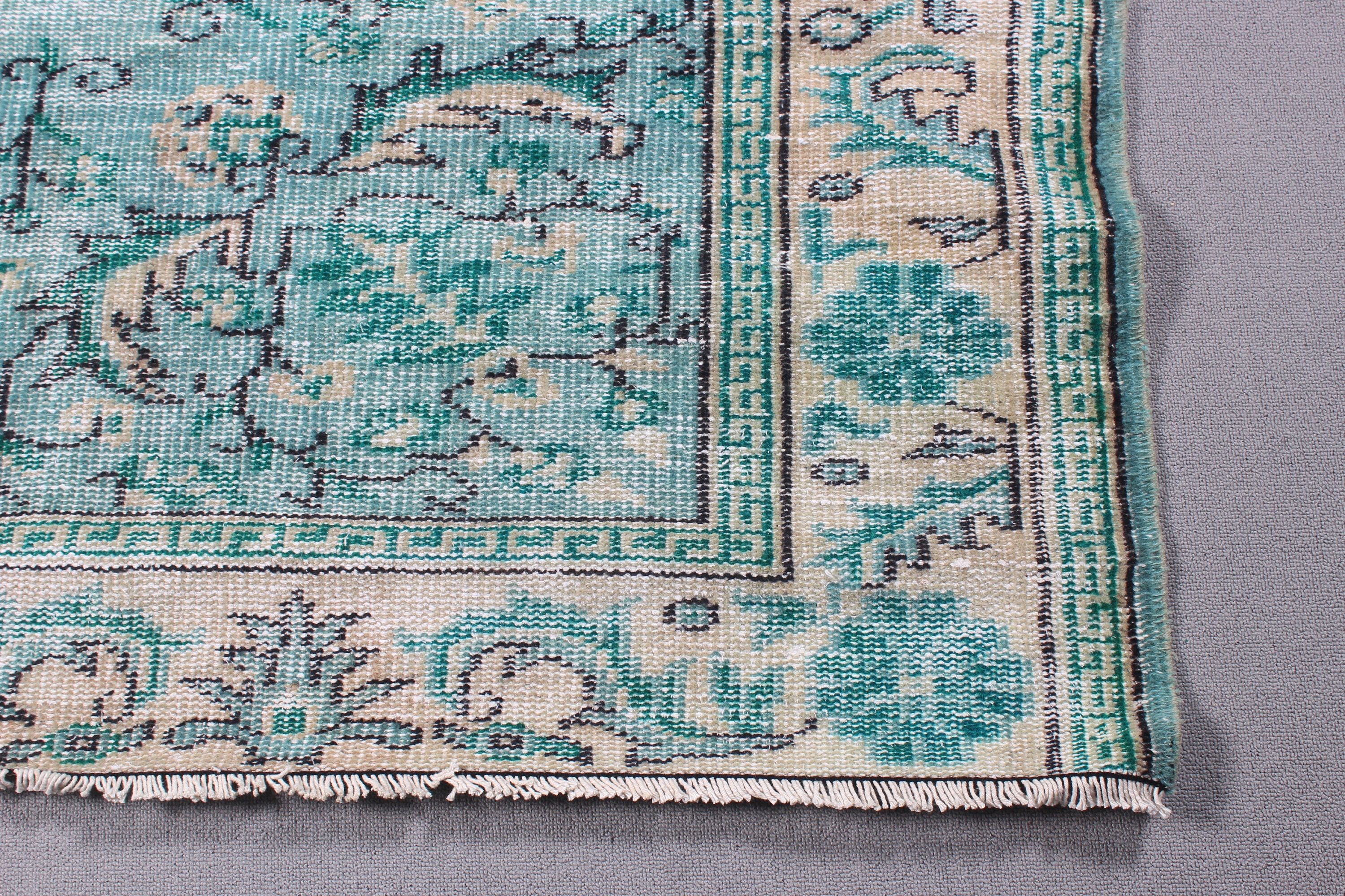 6.4x8.6 ft Large Rugs, Turkish Rug, Vintage Rug, Green Neutral Rug, Oushak Rug, Rugs for Dining Room, Bedroom Rug, Large Boho Rug