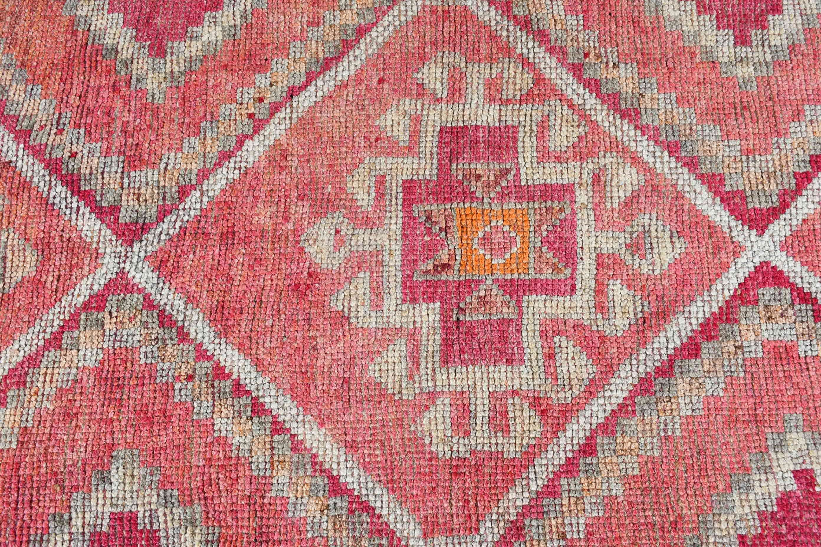 Pink Floor Rug, Kitchen Rug, Rugs for Hallway, 2.8x9.7 ft Runner Rugs, Turkish Rugs, Vintage Rugs, Outdoor Rug, Oriental Rug, Wool Rug