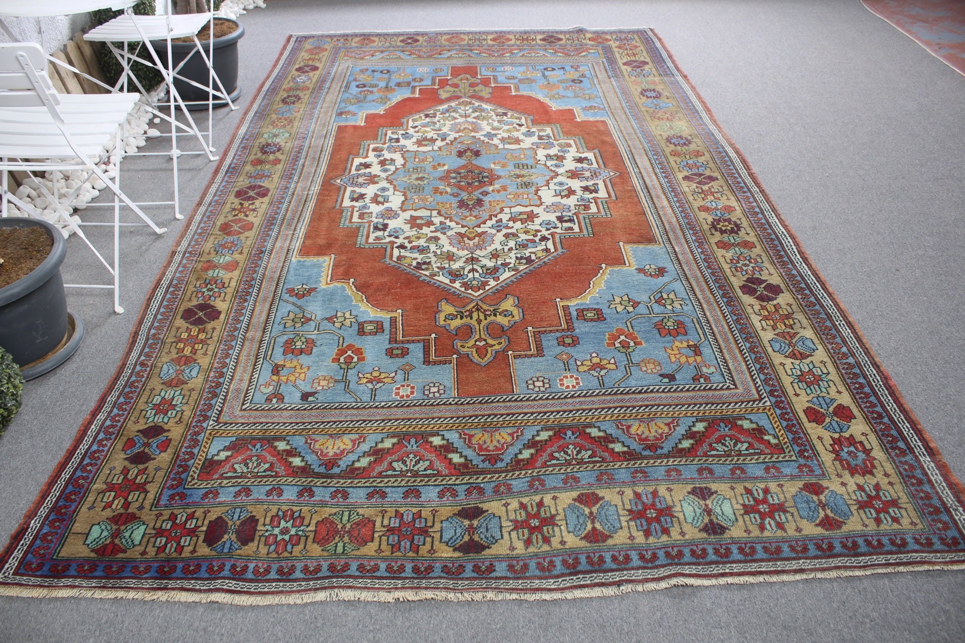 Vintage Halı, 6.4x11.1 ft Büyük Boy Halı, Salon Halıları, Ev Dekor Halısı, Kırmızı Fas Halısı, Türk Halısı, Ofis Halısı, Yer Halısı, Yemek Odası Halıları