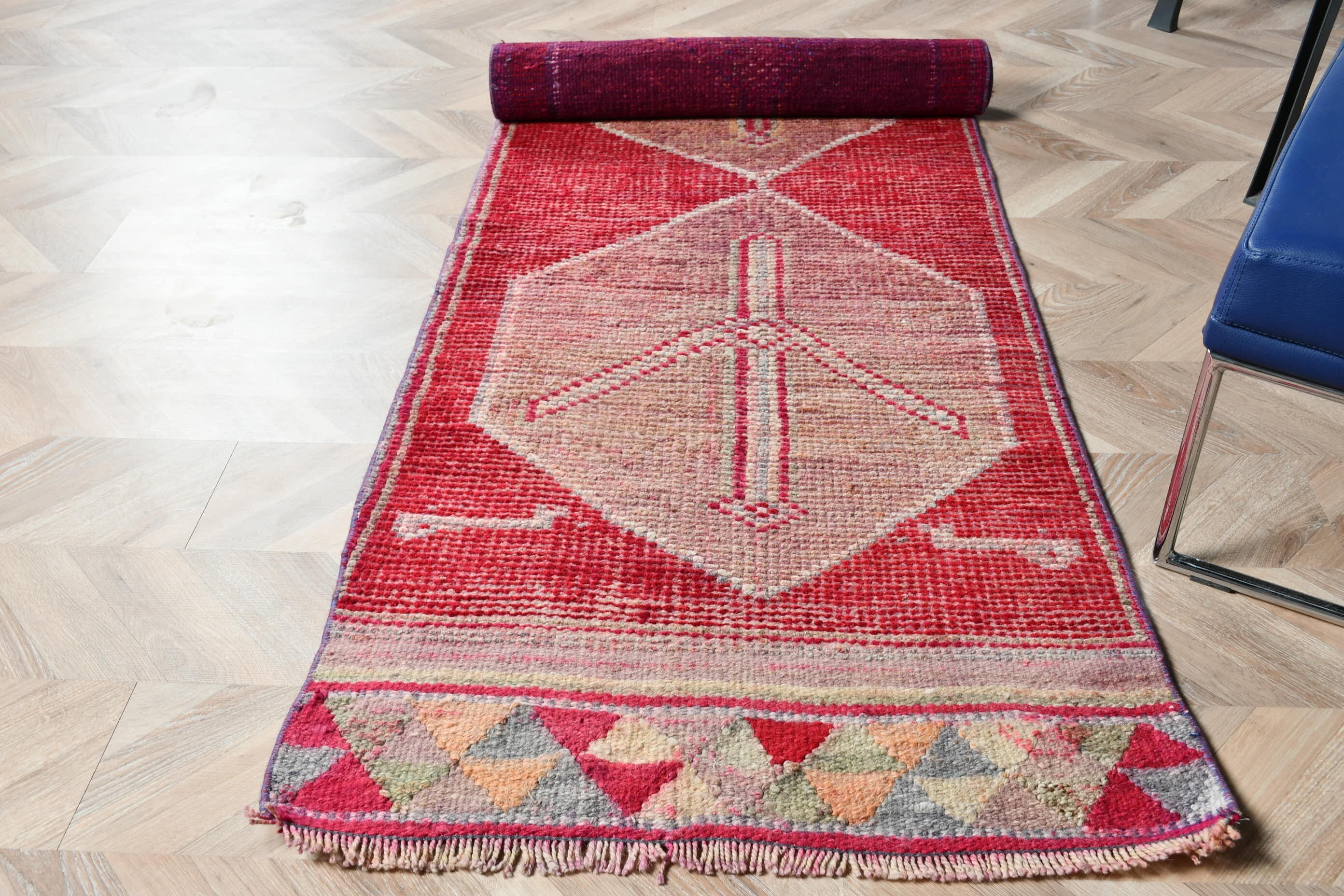 Mutfak Halıları, Koridor Halıları, Yün Halı, Oryantal Halı, Vintage Halılar, 2.6x10 ft Yolluk Halısı, Pembe Yer Halıları, Türk Halısı, Merdiven Halısı