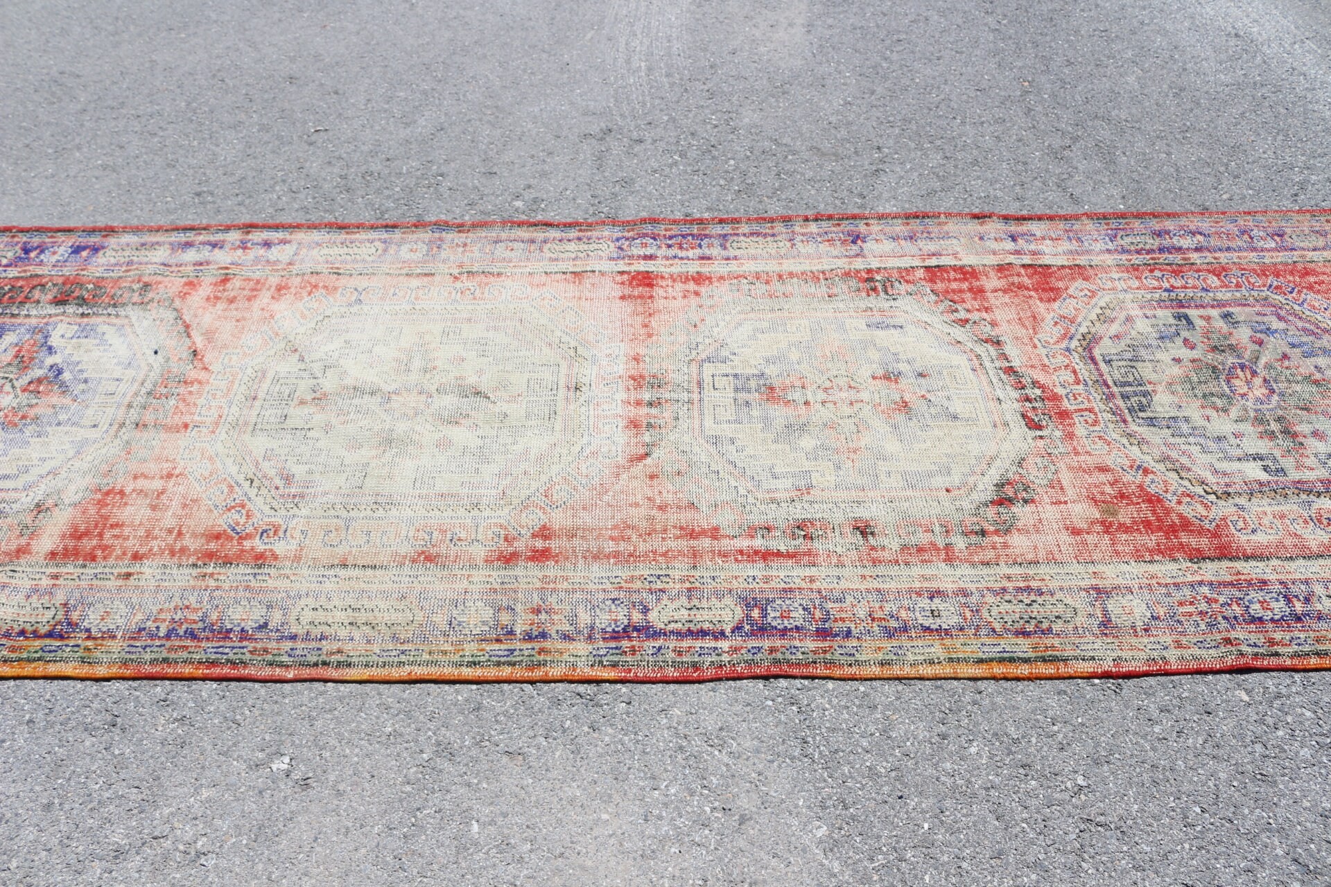 Rugs for Stair, Handwoven Rug, Turkish Rugs, 4.5x12 ft Runner Rug, Moroccan Rug, Vintage Rug, Home Decor Rug, Hallway Rug, Red Kitchen Rug