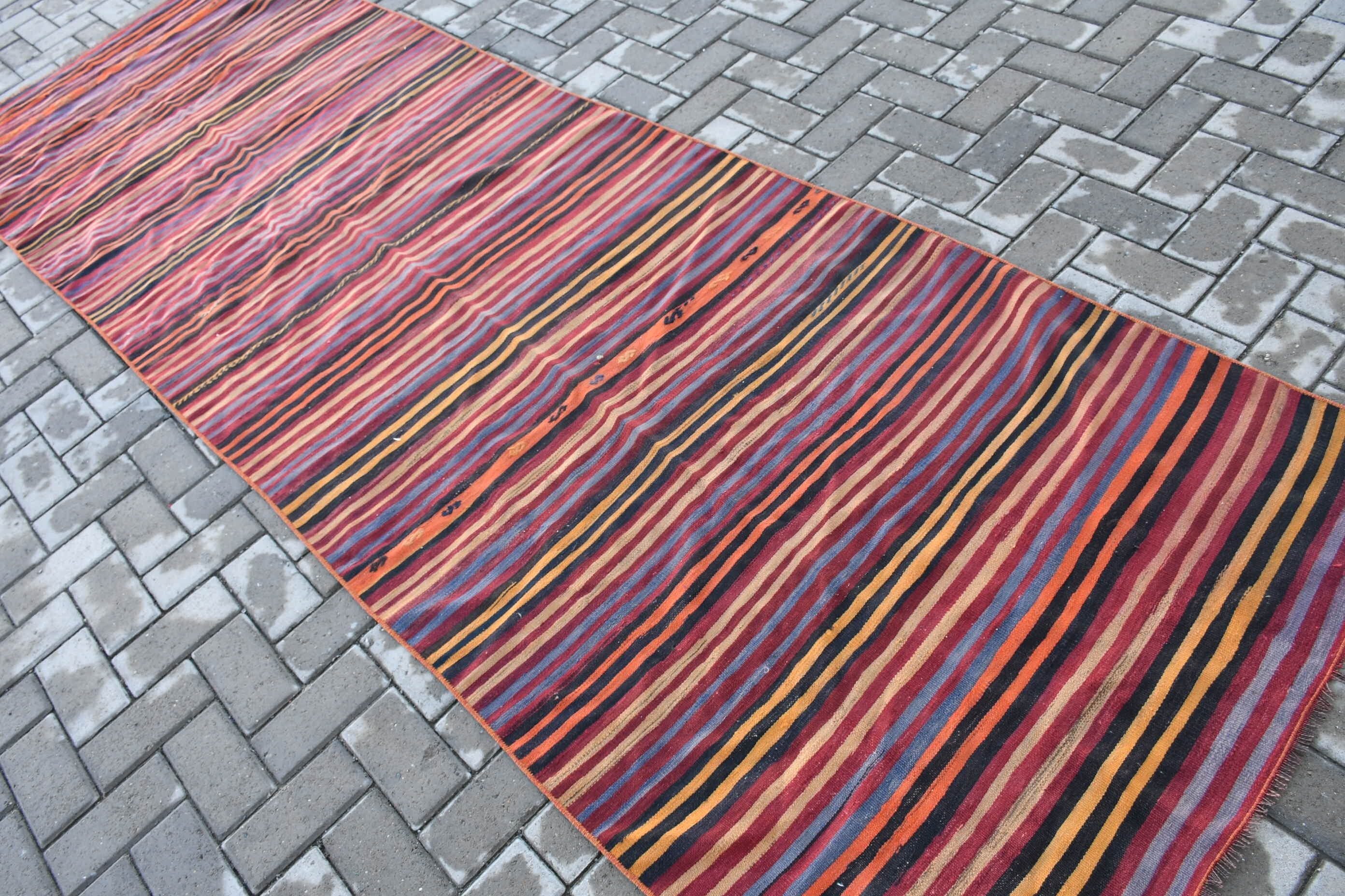 Corridor Rug, Custom Rug, Floor Rug, 3.6x11.1 ft Runner Rugs, Vintage Rug, Red Cool Rug, Anatolian Rugs, Kilim, Stair Rugs, Turkish Rug