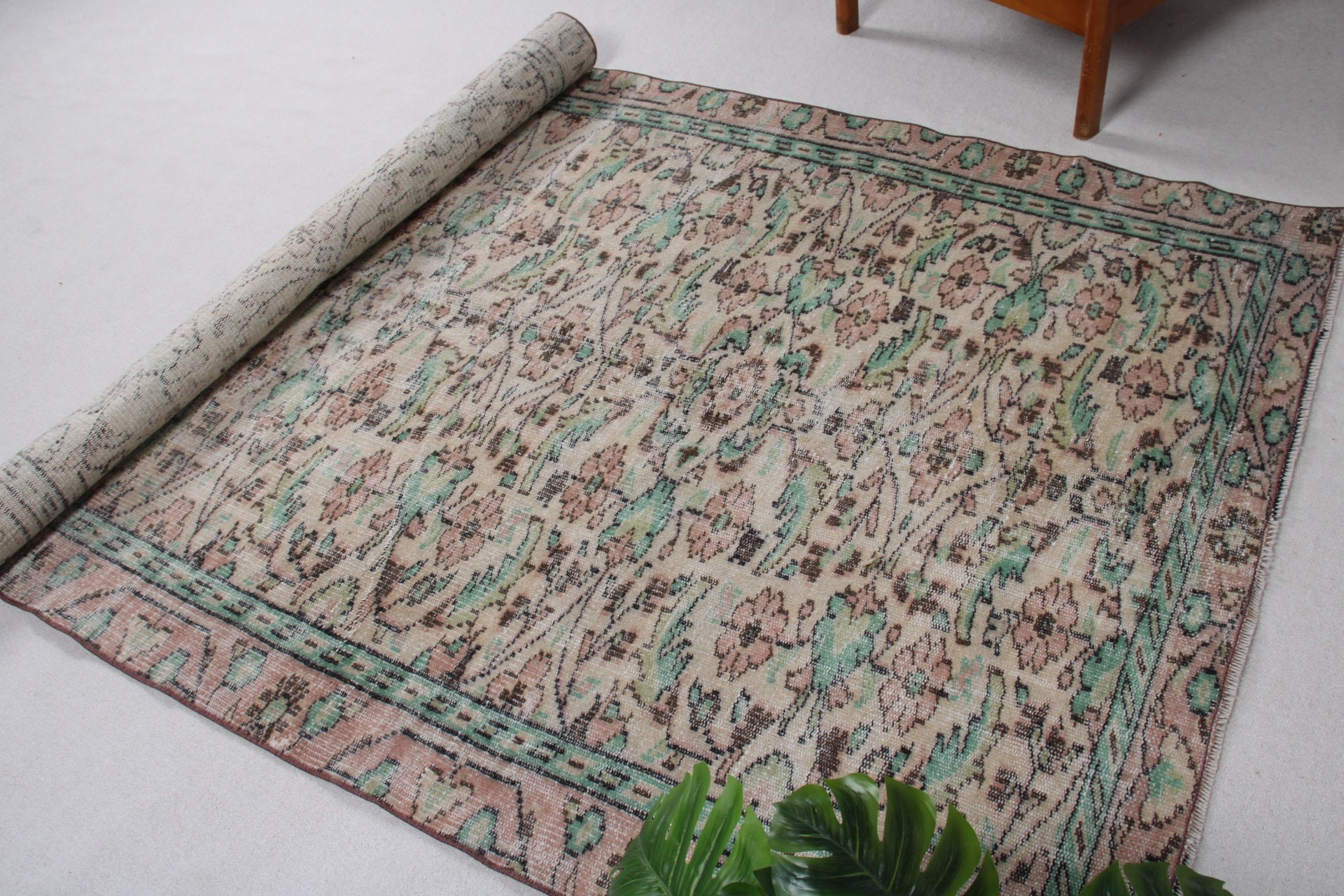 Bej Soğuk Halı, 5.2x9.2 ft Büyük Halılar, Türk Halıları, Yatak Odası Halıları, Salon Halıları, Vintage Halılar, Büyük Vintage Halılar, Düz Dokuma Halı