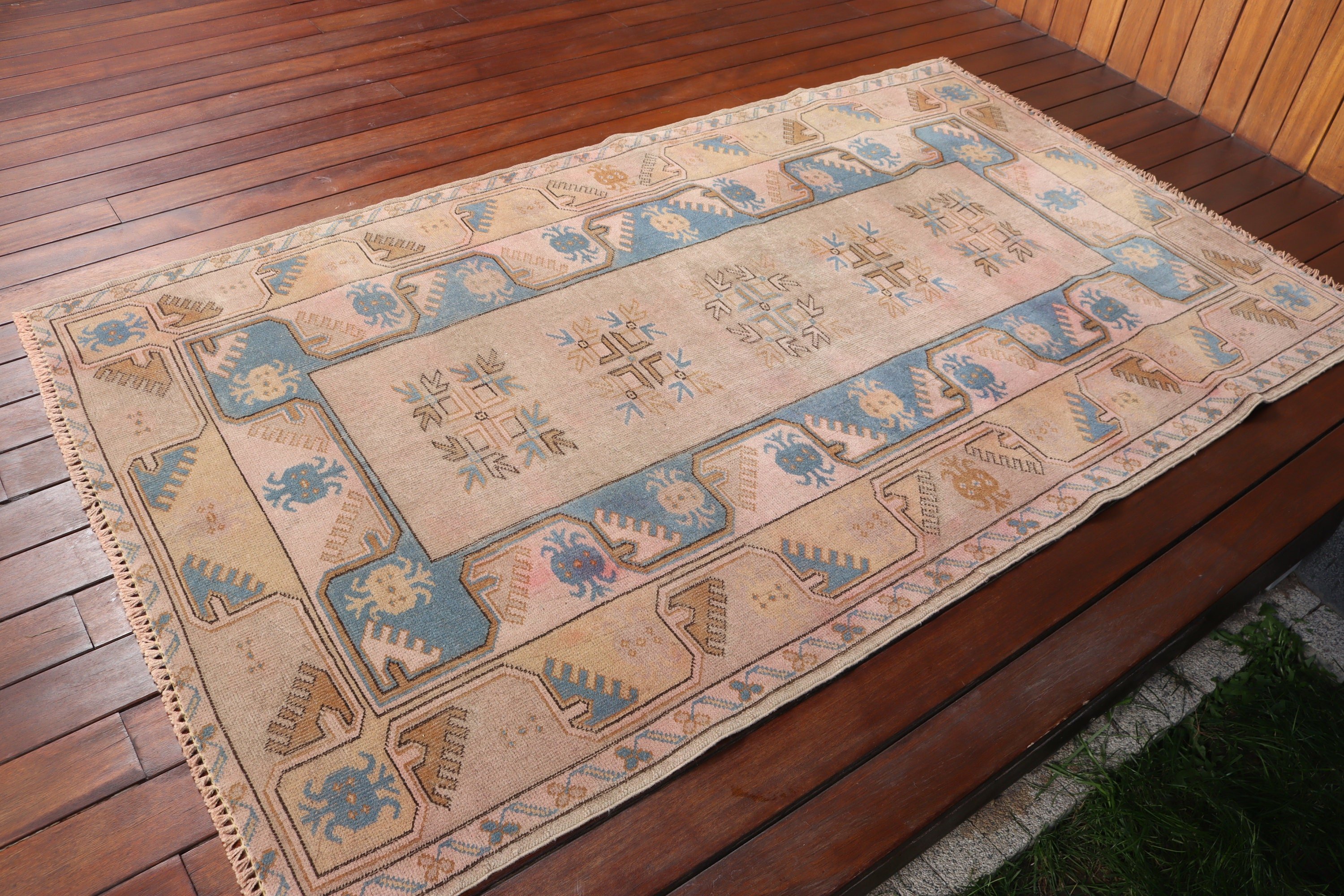 Luxury Rug, Bedroom Rugs, 3.7x6.4 ft Accent Rugs, Office Rug, Vintage Rugs, Turkish Rugs, Nursery Rugs, Beige Handwoven Rug, Antique Rug