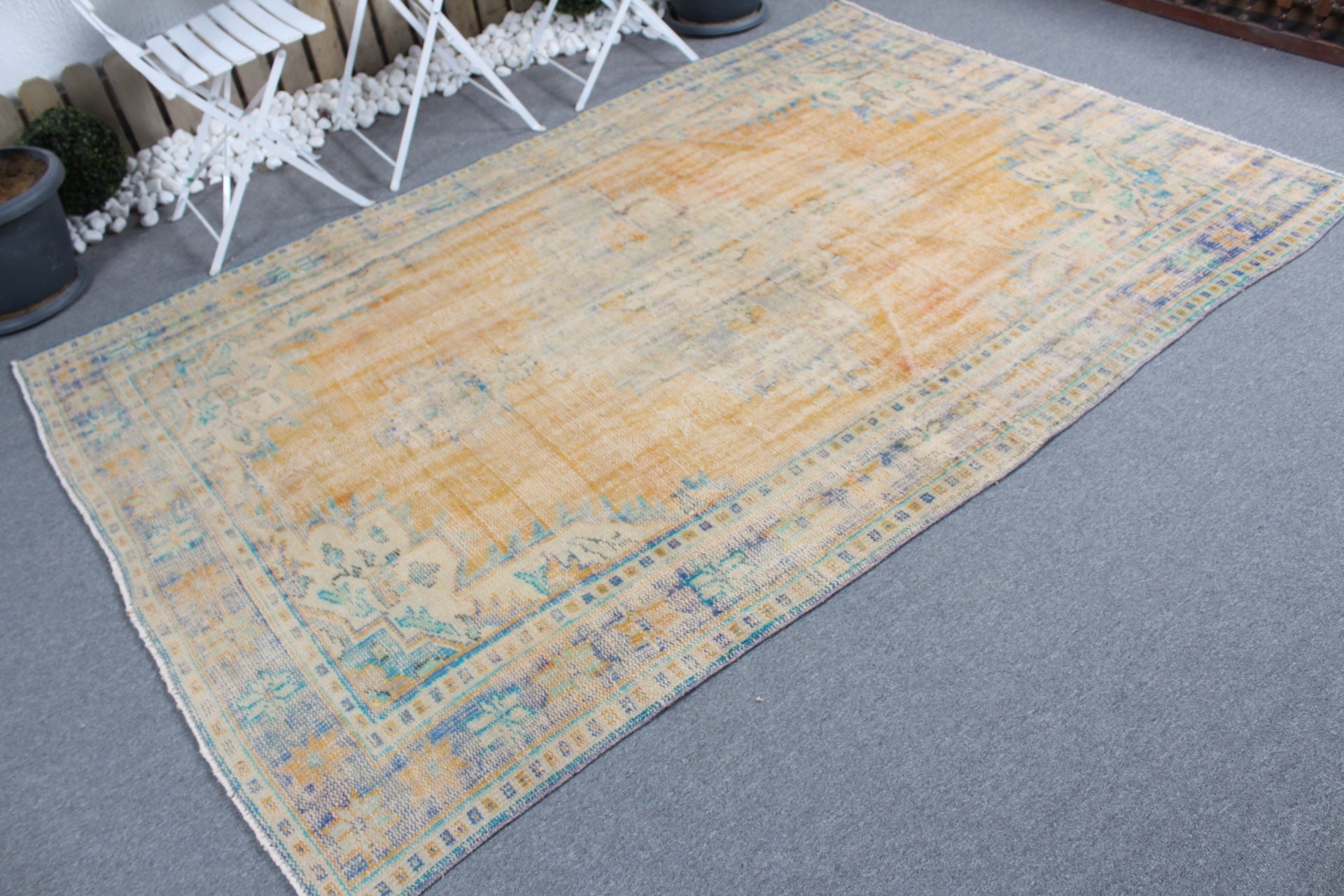 Salon Rug, Anatolian Rug, 5.5x8.4 ft Large Rugs, Vintage Rugs, Living Room Rugs, Orange Kitchen Rug, Turkish Rug, Cute Rug, Home Decor Rugs