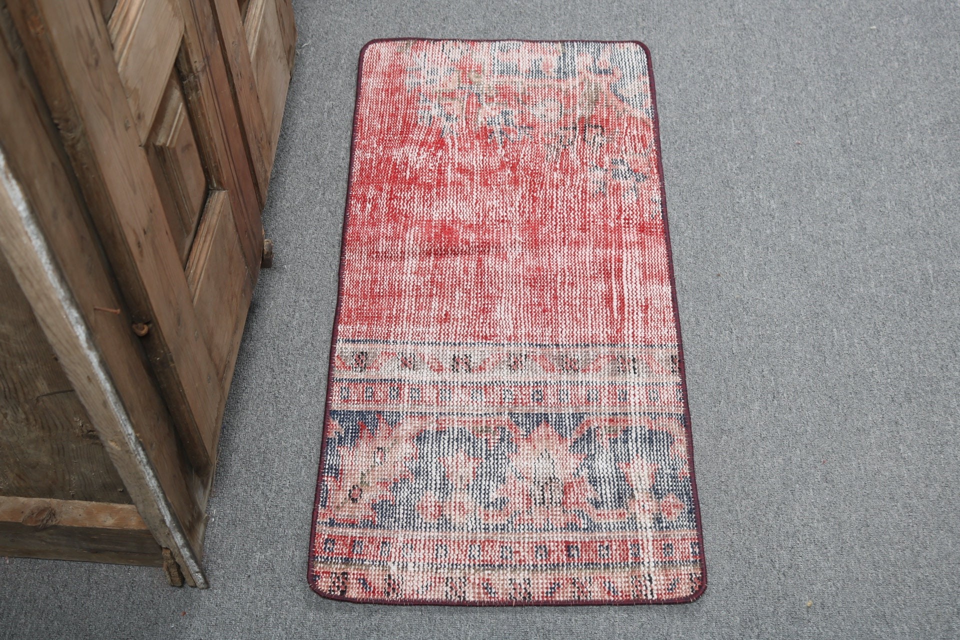 Small Vintage Rug, Anatolian Rug, Turkish Rug, Turkey Rugs, Red Bedroom Rug, Vintage Rug, Cool Rugs, 1.4x2.9 ft Small Rug, Nursery Rug