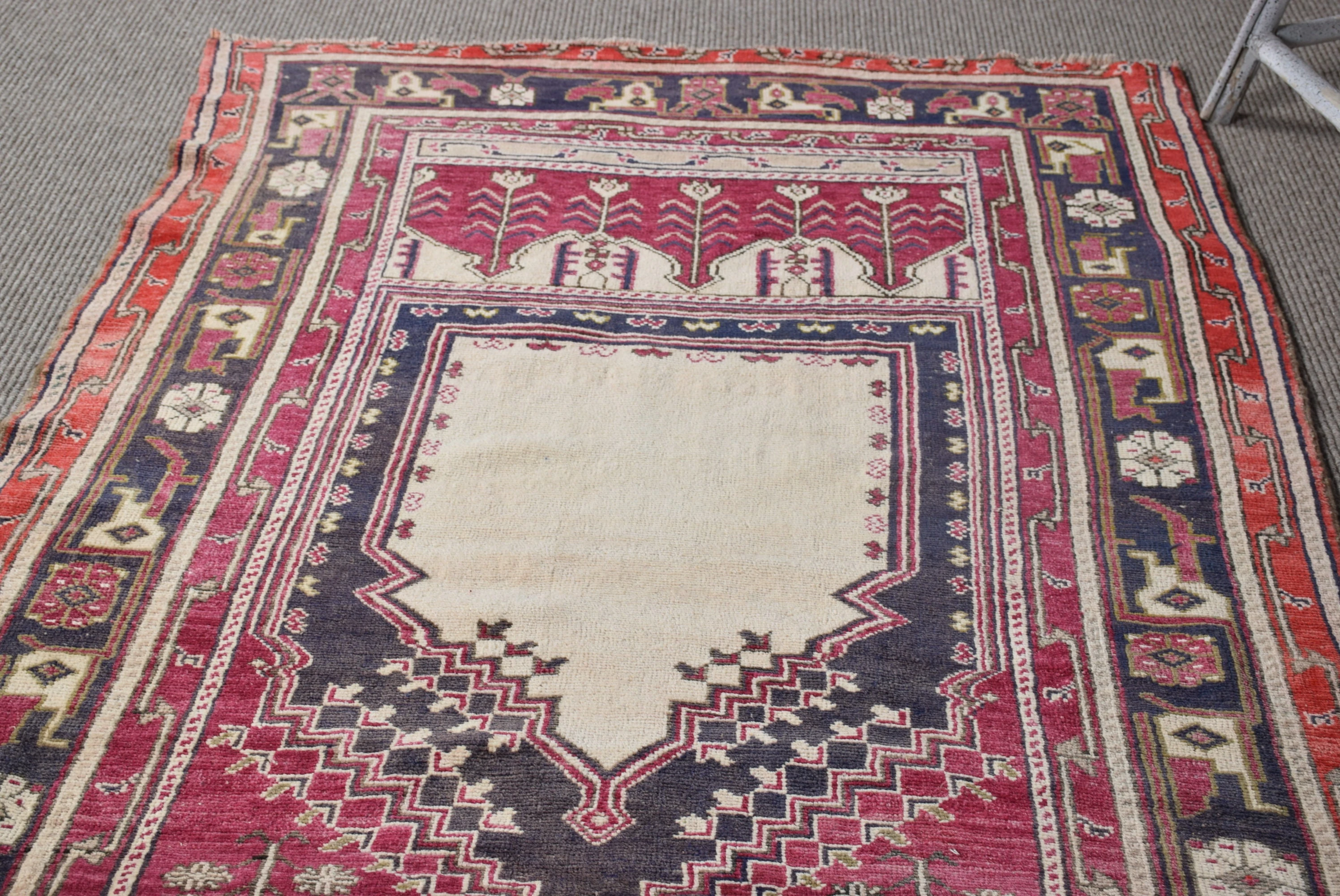 Pink Oriental Rug, Nursery Rug, Rugs for Nursery, Anatolian Rugs, Bedroom Rugs, 4x6 ft Accent Rugs, Vintage Rug, Turkish Rug, Wool Rugs
