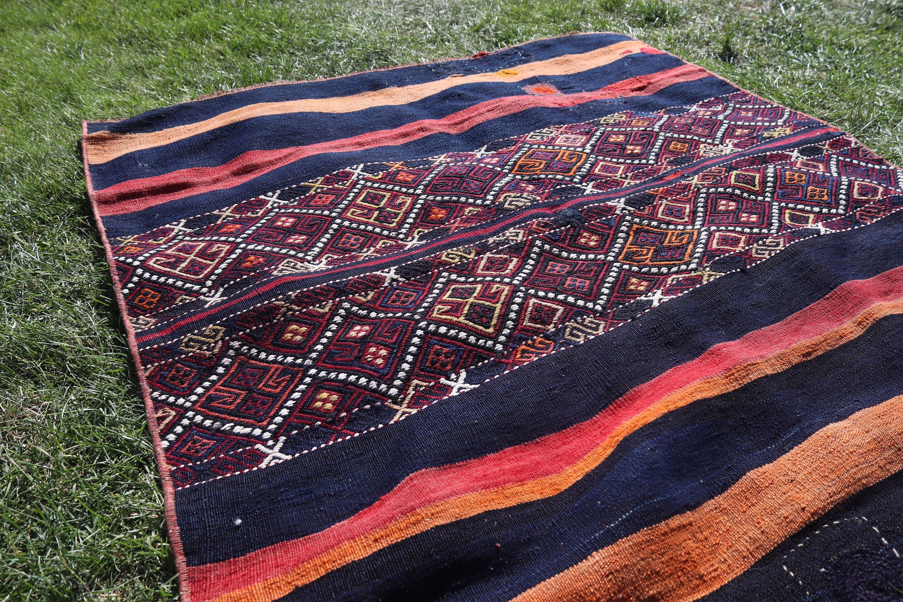 Banyo Halıları, Ev Dekorasyonu Halıları, Türk Halısı, 3,5x4 ft Küçük Halılar, Mavi Havalı Halılar, Küçük Vintage Halılar, Yer Halısı, Kilim, Vintage Halılar