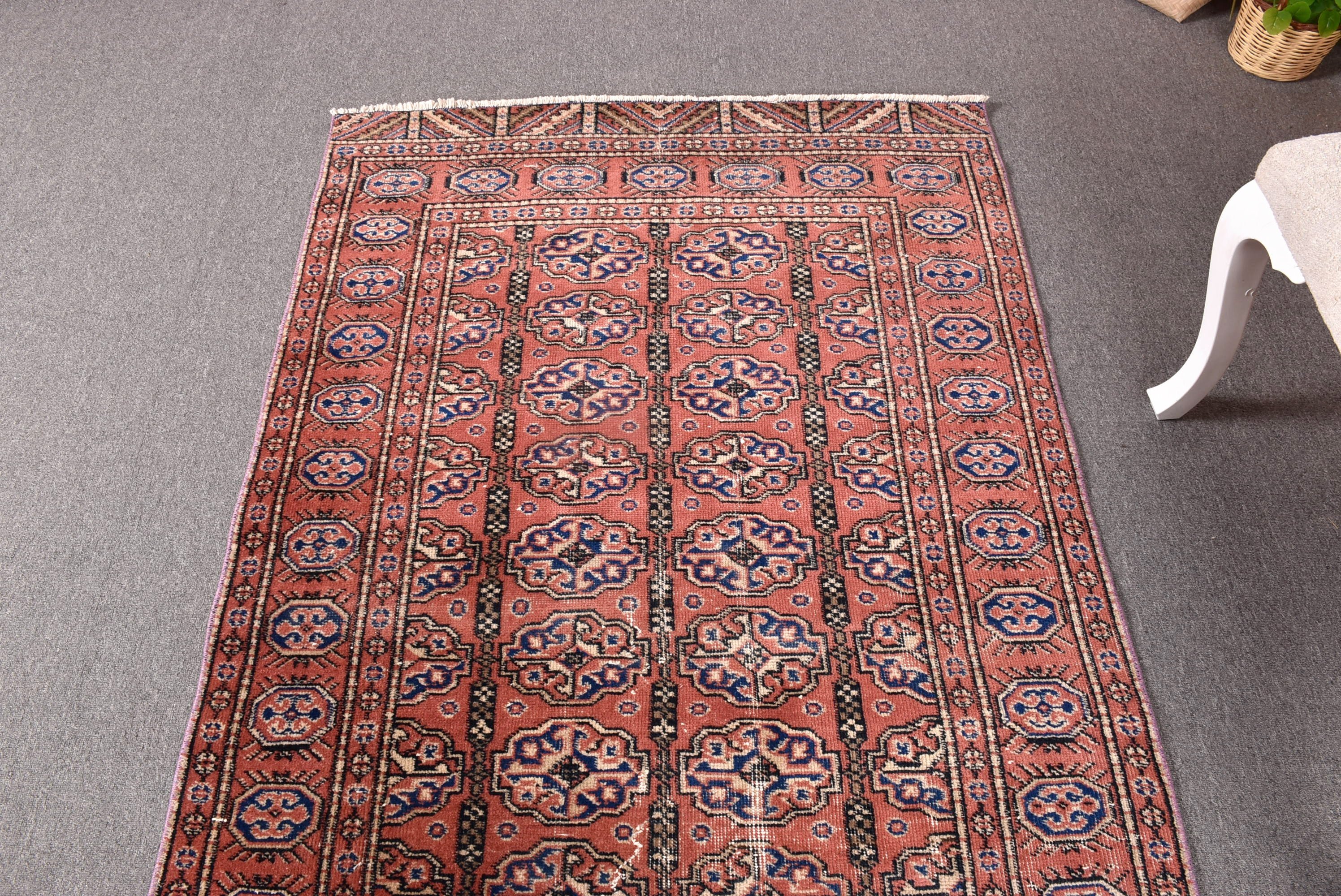 Handwoven Rugs, Turkish Rug, Vintage Area Rug, 3.6x6.9 ft Area Rugs, Neutral Rug, Red Luxury Rugs, Cool Rugs, Bedroom Rug, Vintage Rug