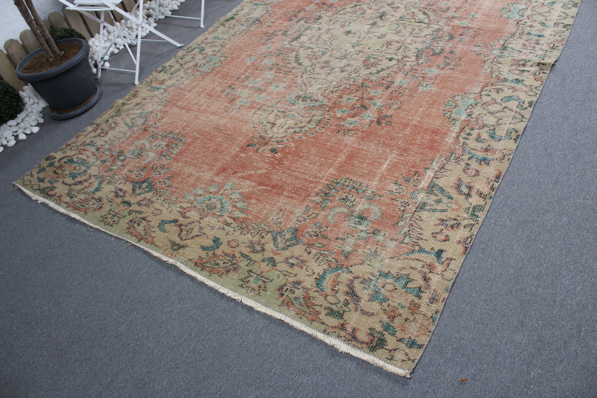 Dining Room Rug, Cute Rugs, Anatolian Rugs, Turkish Rugs, Salon Rug, Red  6.7x10.9 ft Oversize Rugs, Floor Rug, Vintage Rugs