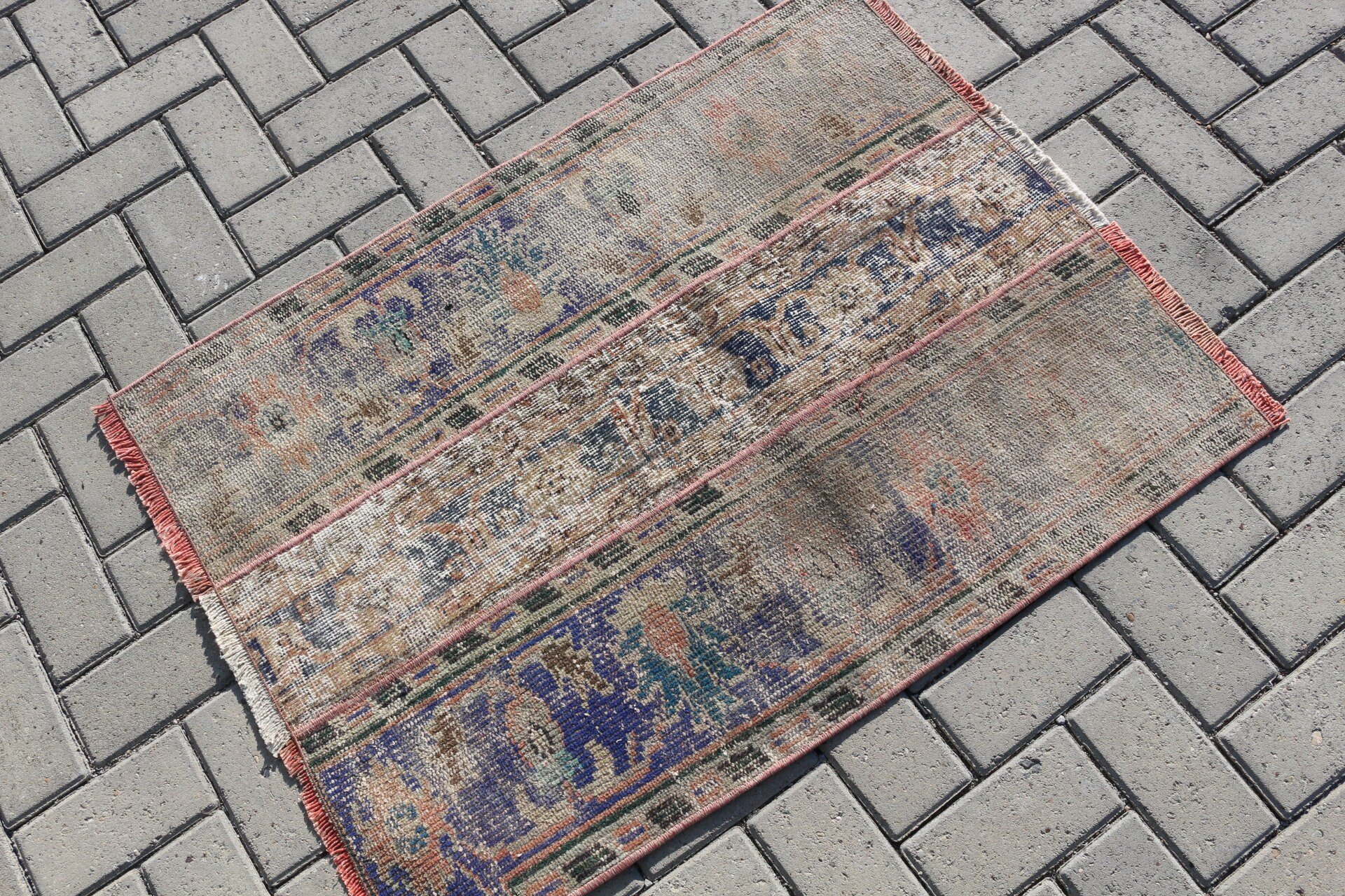 2.5x3.4 ft Small Rug, Entry Rug, Car Mat Rugs, Blue Home Decor Rug, Rugs for Entry, Vintage Rug, Moroccan Rug, Turkish Rugs, Floor Rug