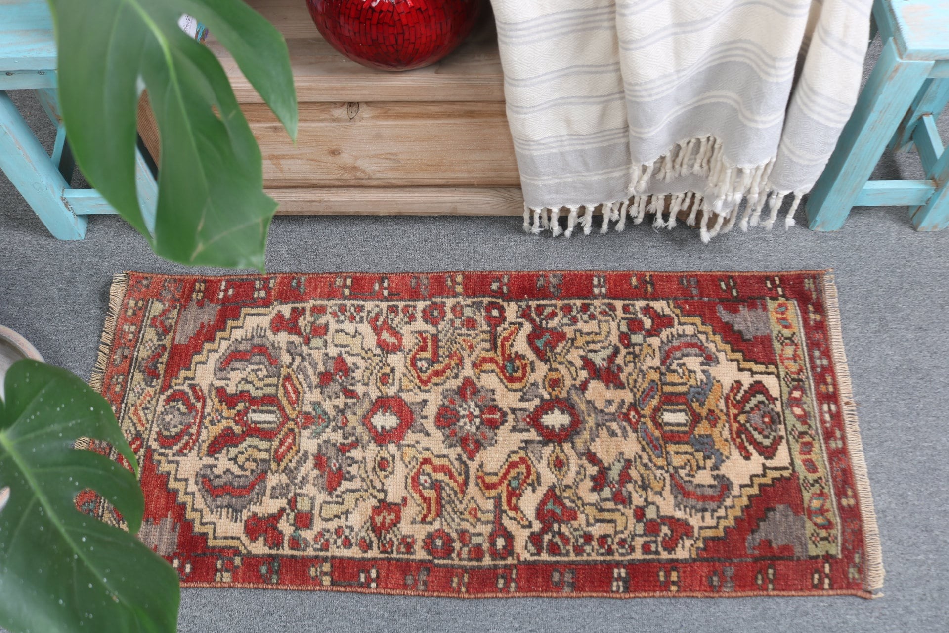 Oushak Halıları, Yatak Odası Halısı, Türk Halısı, 1.4x3.2 ft Küçük Halılar, Araba Paspas Halıları, Araba Paspas Halısı, Eski Halı, Vintage Halılar, Ev Dekorasyonu Halısı