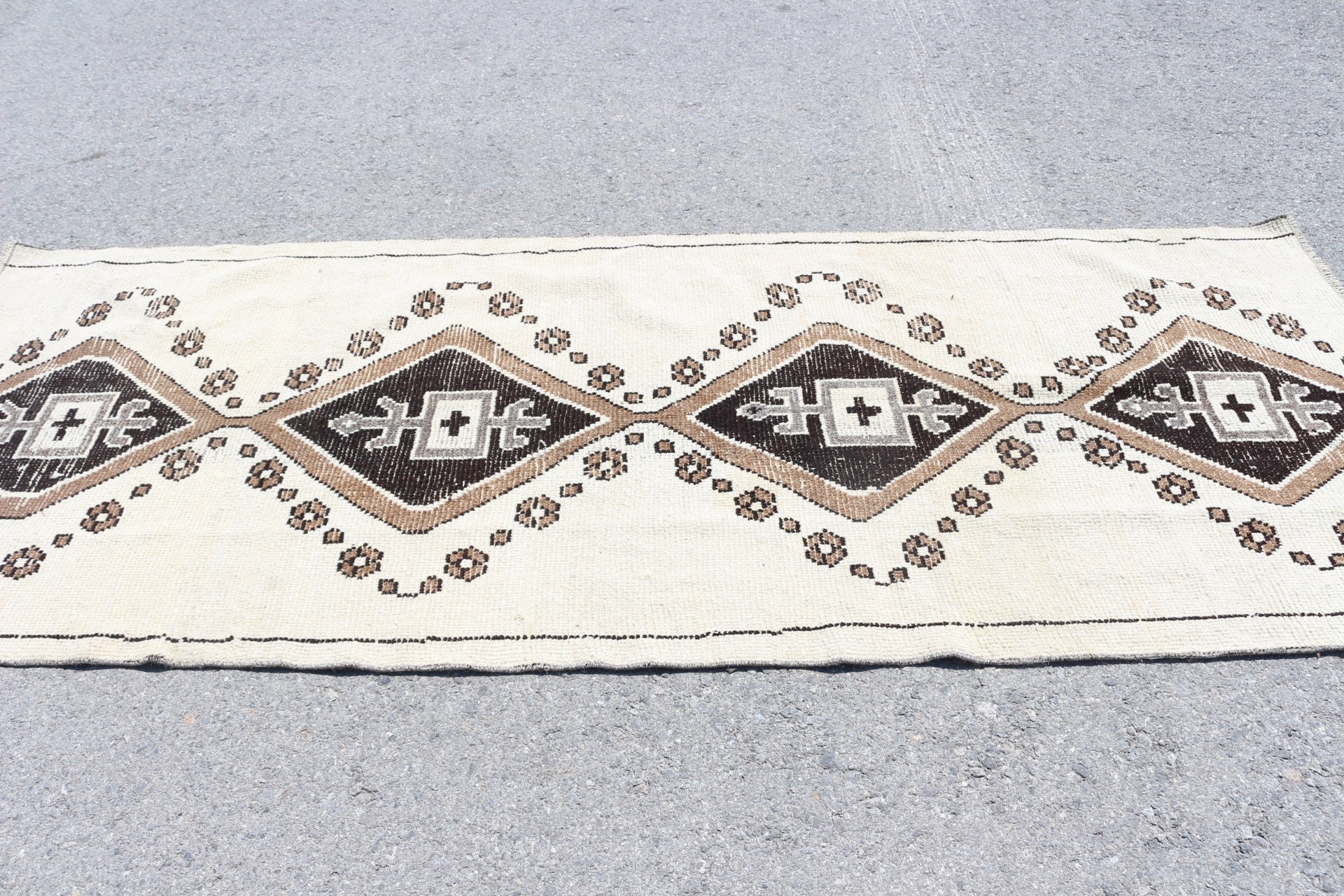 Türk Halıları, Eski Halılar, Bej Oryantal Halılar, Merdiven Halıları, 3,5x9,4 ft Runner Halısı, Vintage Halılar, Mutfak Halısı, Mutfak Halıları, Fas Halısı