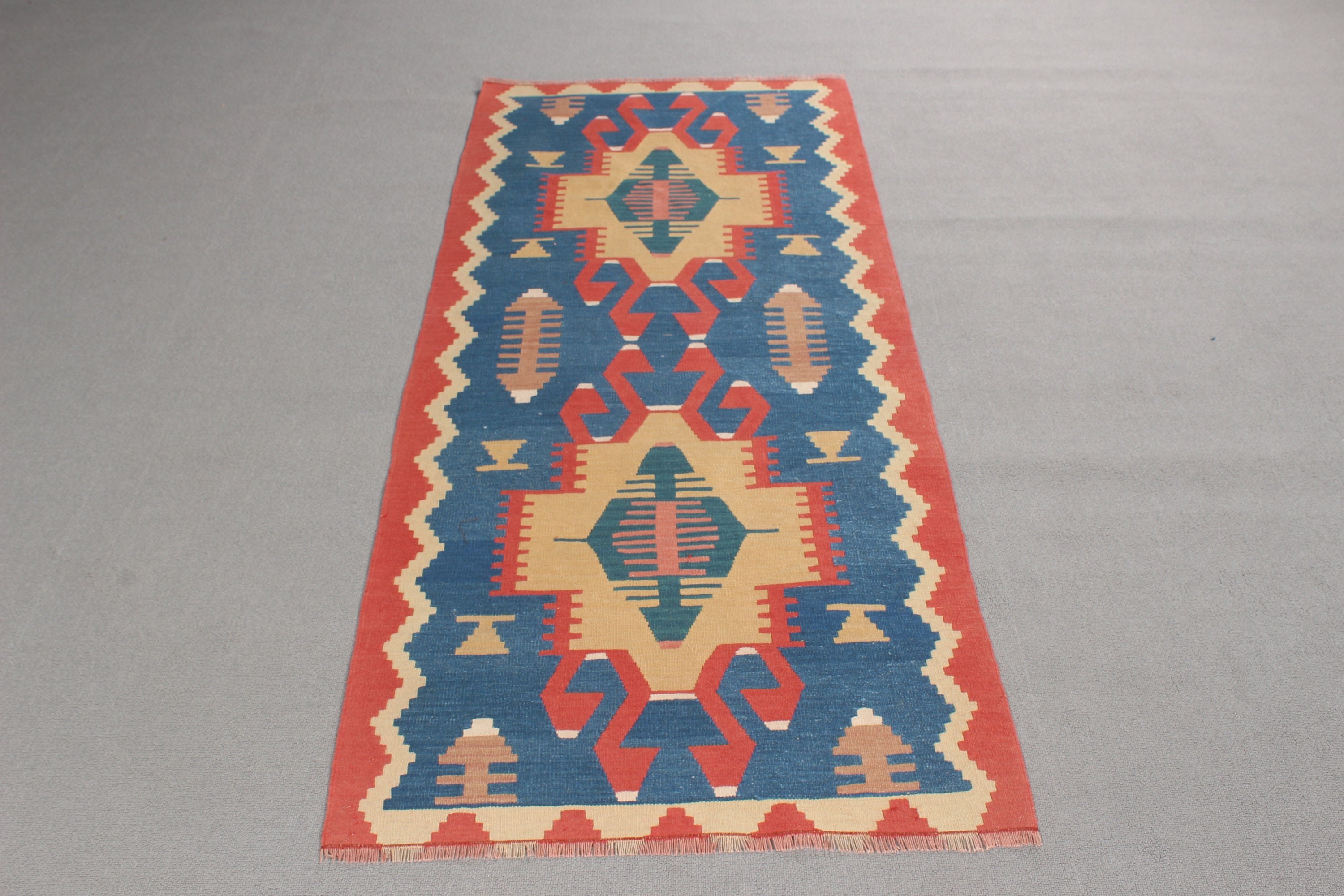 Vintage Halılar, Türk Halısı, Çocuk Halıları, Kilim, 2.7x6 ft Aksan Halıları, Nötr Halı, Mavi Nötr Halılar, Mutfak Halıları, Anadolu Halıları