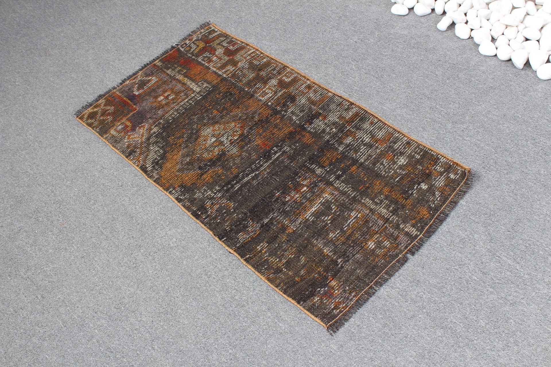 Oriental Rugs, Brown Bedroom Rugs, Bathroom Rug, 1.6x3.1 ft Small Rug, Car Mat Rugs, Vintage Rug, Kitchen Rug, Decorative Rug, Turkish Rugs