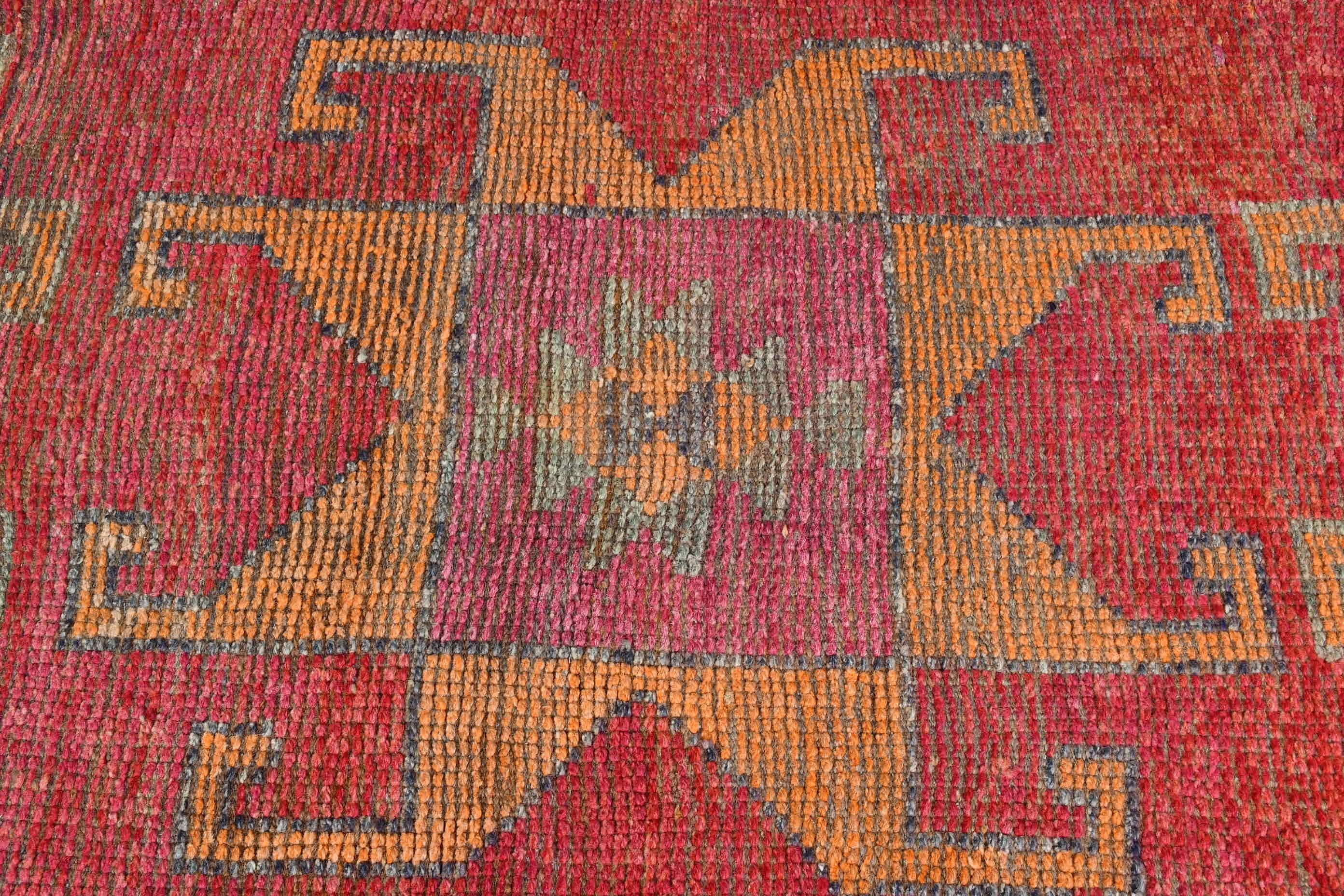 Floor Rugs, Turkish Rug, 2.9x9.4 ft Runner Rug, Corridor Rugs, Vintage Rugs, Pink Home Decor Rug, Bedroom Rug, Hallway Rug, Nomadic Rugs