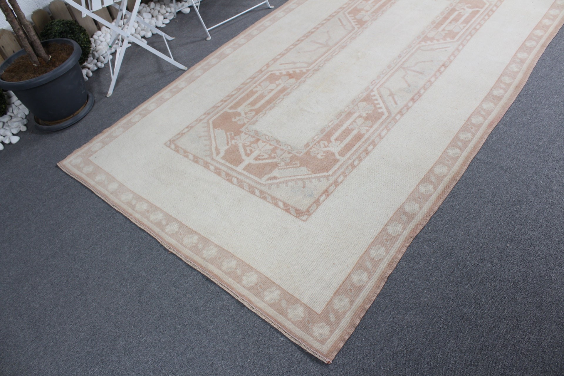 Dining Room Rug, Oushak Rug, Vintage Rugs, Beige Home Decor Rugs, Living Room Rugs, Home Decor Rugs, 4.8x8.6 ft Large Rugs, Turkish Rug