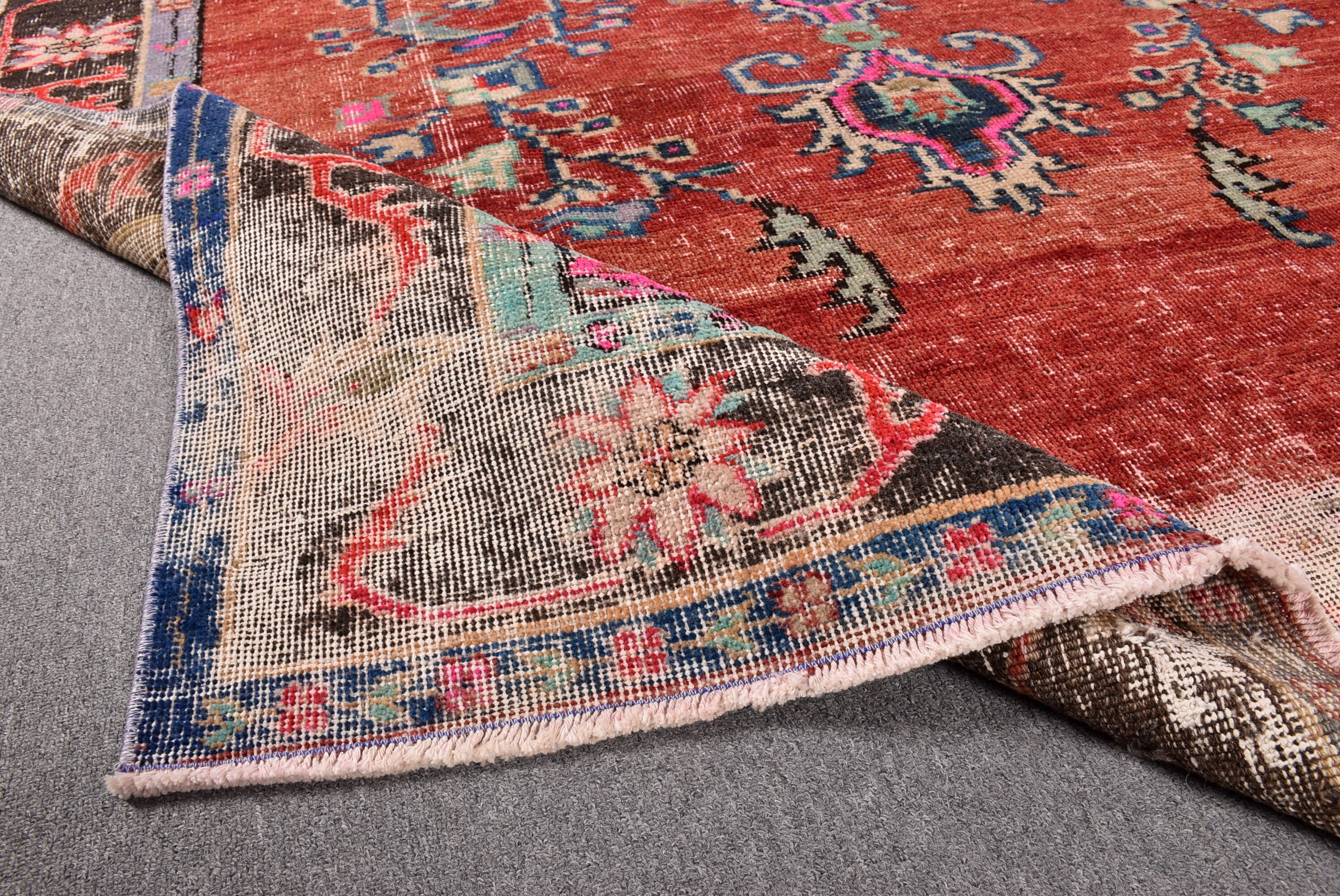 Salon Rug, Vintage Rug, Turkish Rugs, 5.9x9.3 ft Large Rug, Vintage Decor Rug, Red Neutral Rug, Neutral Rugs, Bedroom Rug