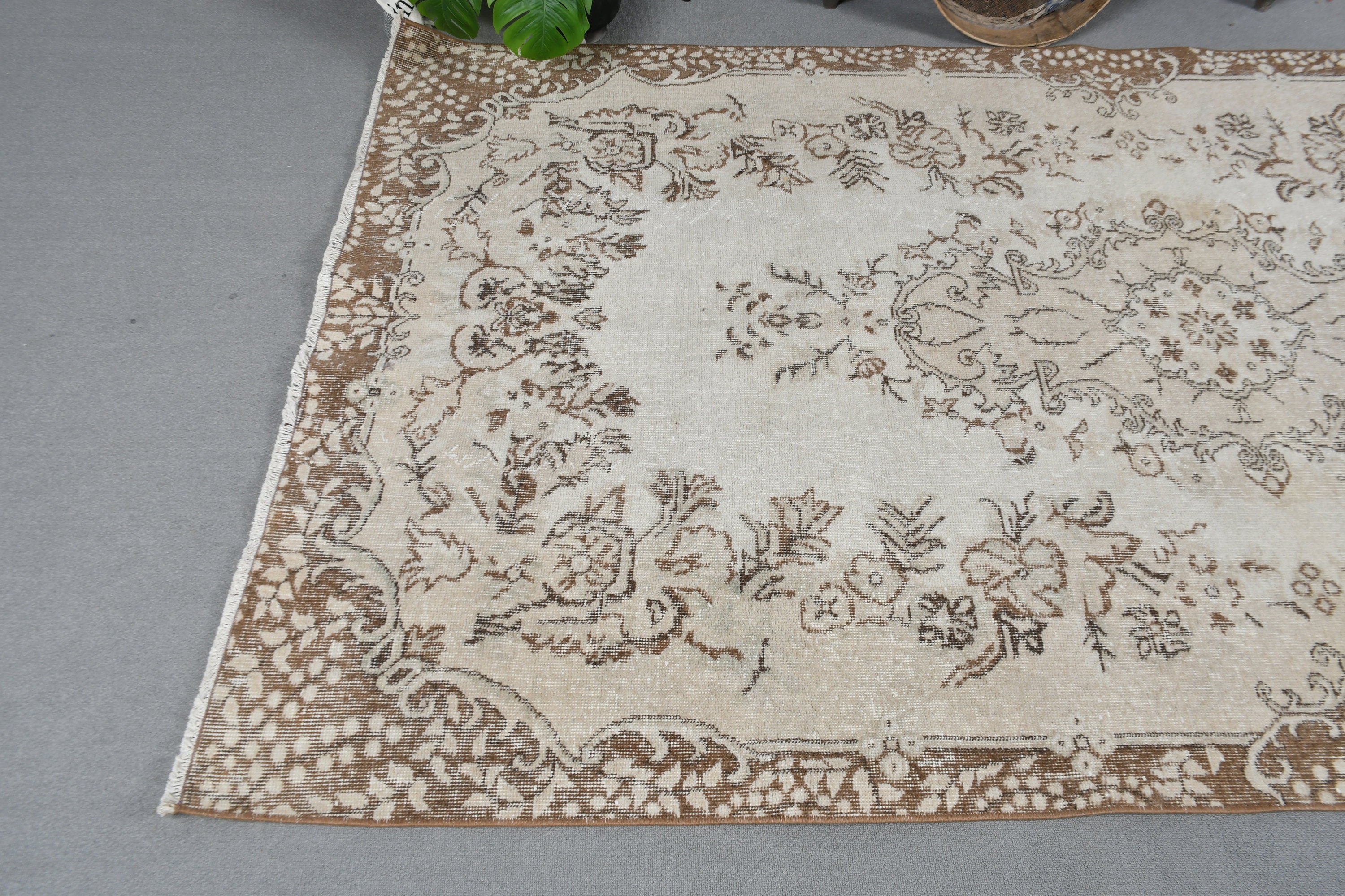 Oushak Rug, Turkish Rug, Salon Rugs, Beige Floor Rug, 5.2x8.7 ft Large Rug, Floor Rugs, Rugs for Bedroom, Vintage Rug, Living Room Rug