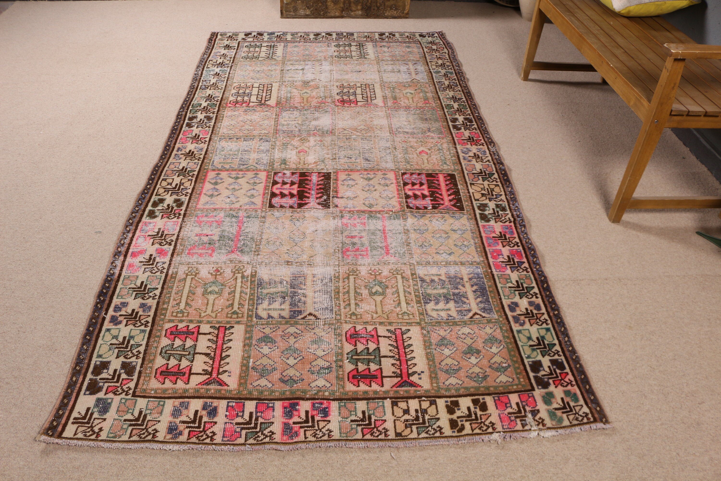 Çocuk Halıları, Pembe Soğuk Halı, Boho Halı, 4,4x8,8 ft Alan Halısı, Türk Halısı, Vintage Halılar, Oushak Alan Halıları, İç Mekan Halıları, Oushak Halısı