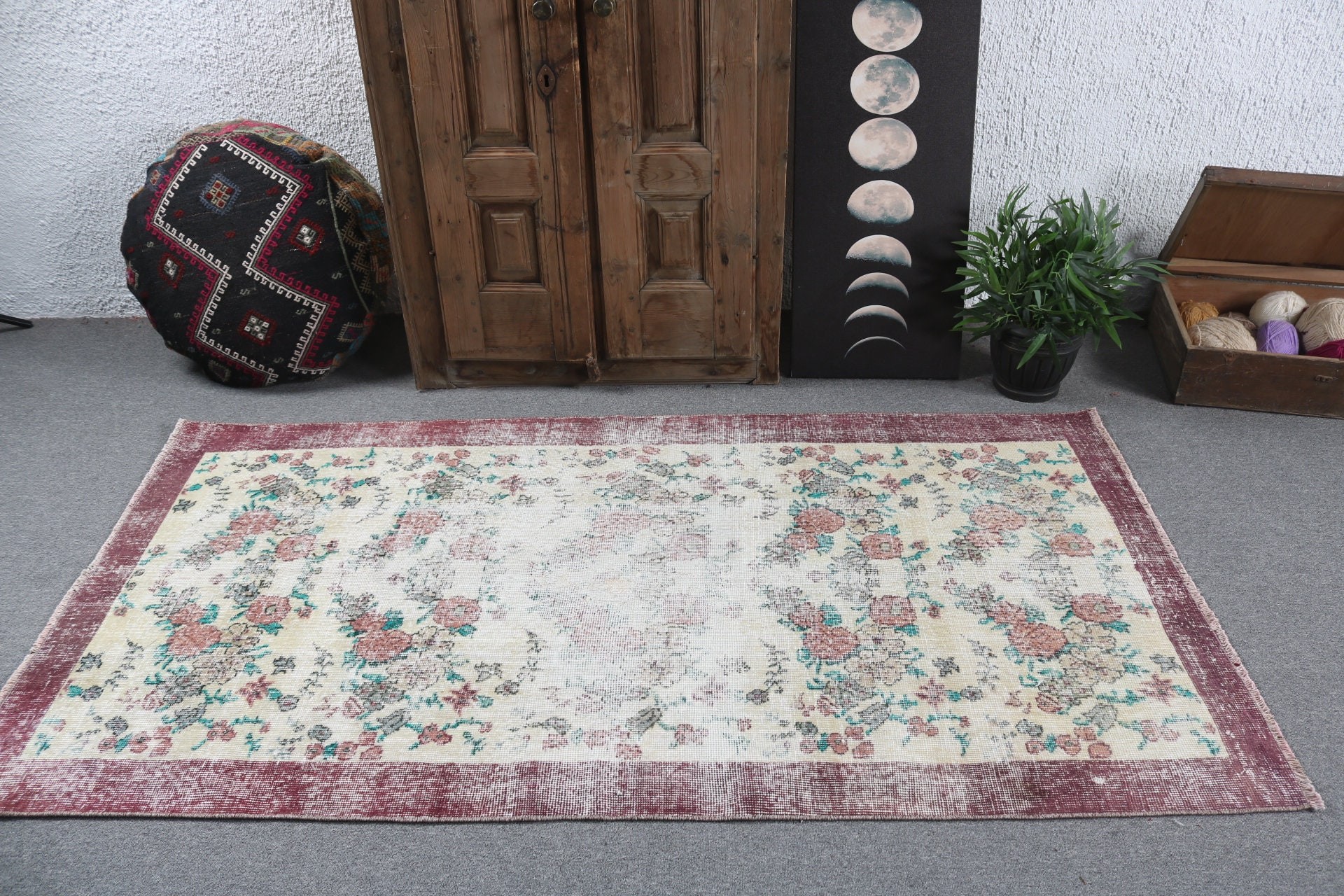 Moroccan Rug, Statement Rugs, 3.6x6.9 ft Area Rug, Nursery Rug, Turkey Rug, Vintage Rugs, Dining Room Rugs, Green Neutral Rugs, Turkish Rug