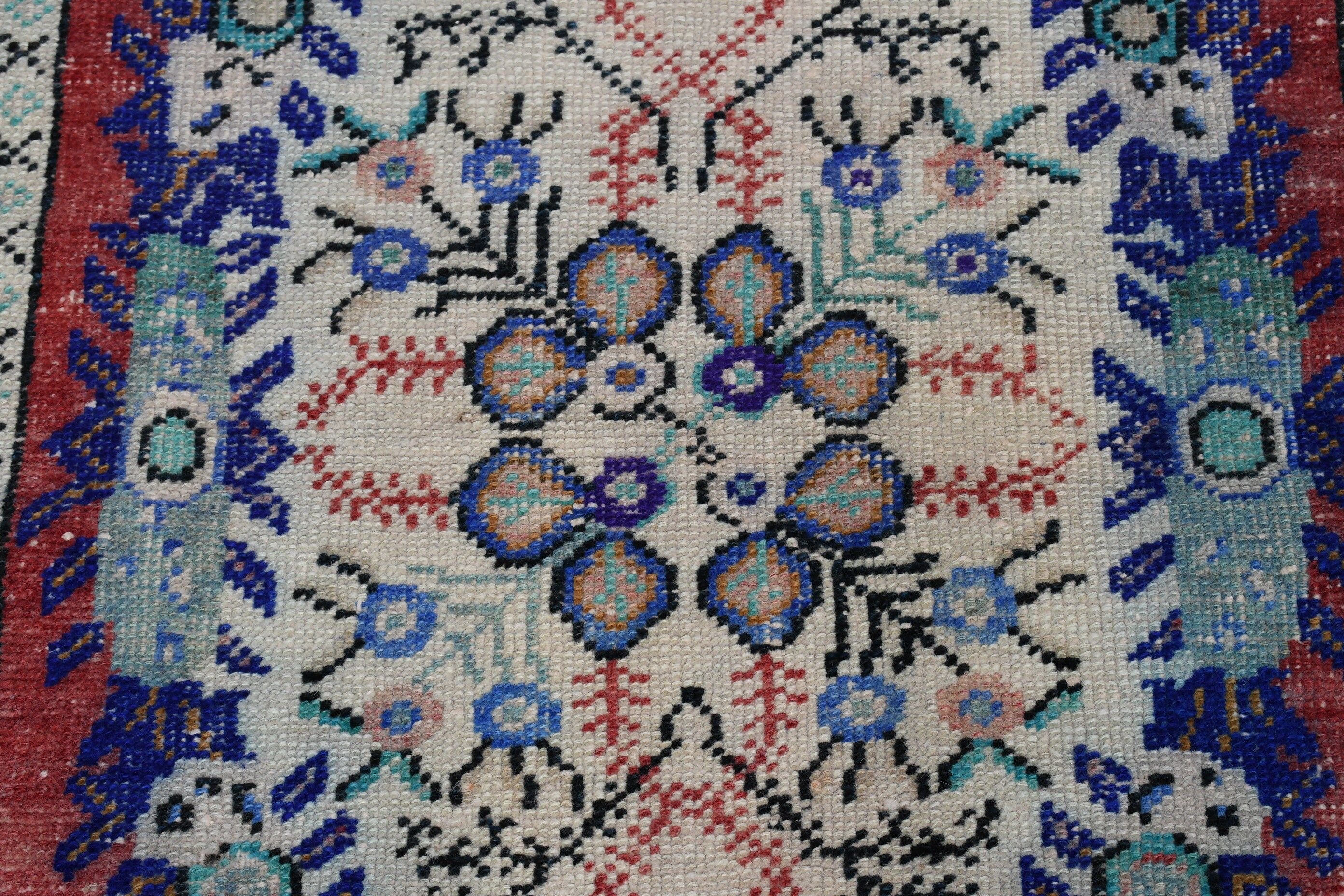 Oriental Rug, Anatolian Rug, Entry Rug, Turkish Rug, Nursery Rug, Rugs for Entry, Vintage Rug, 3.1x6.7 ft Accent Rug, Red Moroccan Rug