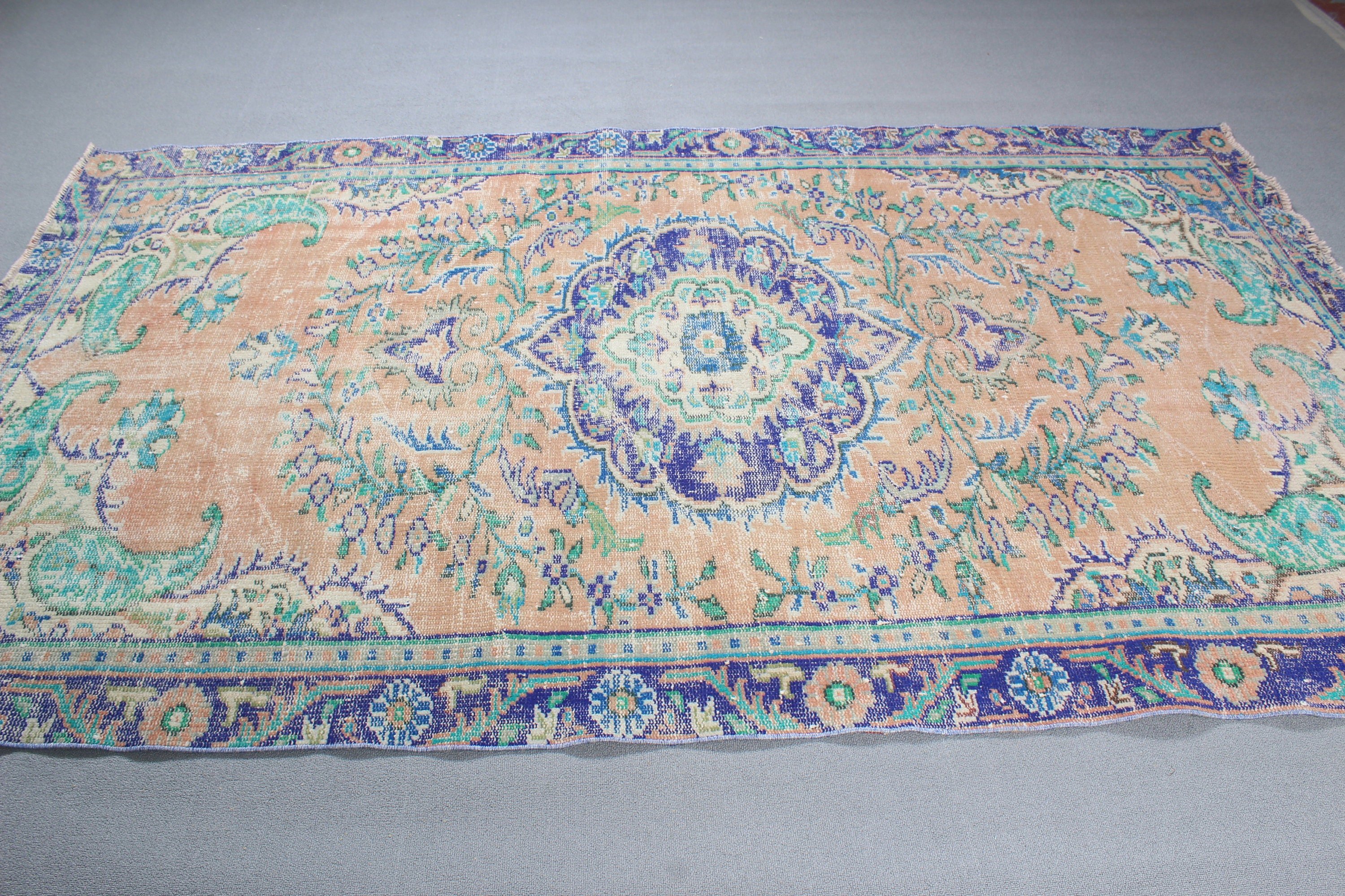 Büyük Vintage Halılar, Büyük Boho Halısı, Yatak Odası Halıları, 5,5x9,1 ft Büyük Halı, El Dokuma Halıları, Vintage Halı, Türk Halısı, Turuncu Boho Halısı