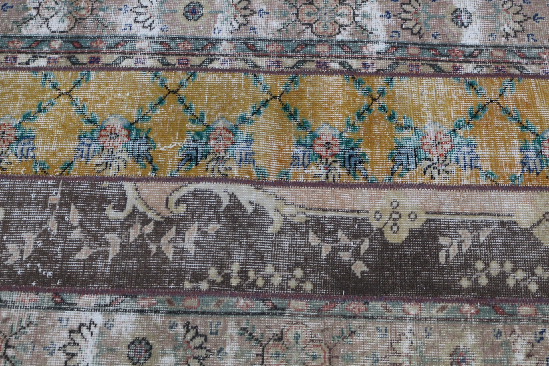 Vintage Halı, Kahverengi Yer Halısı, Giriş Halısı, Eski Halı, Kapı Paspası Halıları, Banyo Halıları, Soğuk Halı, Türk Halısı, 3x4,9 ft Küçük Halı