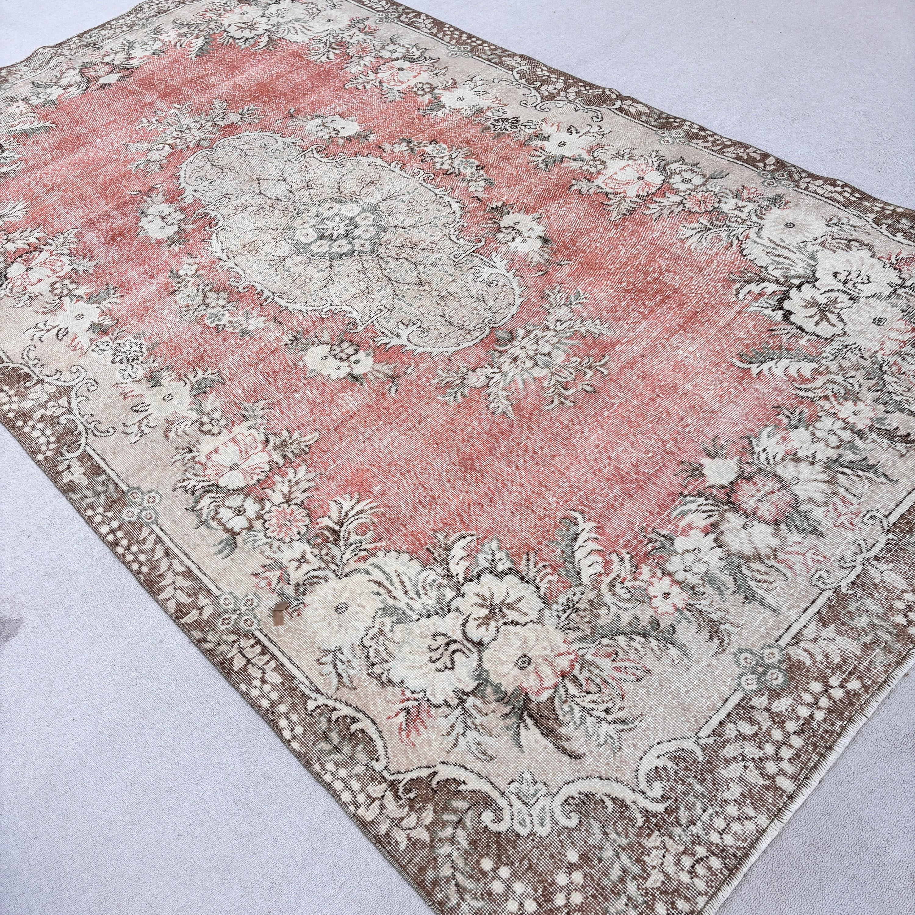 Anadolu Halıları, Vintage Halı, 6.5x11.7 ft Büyük Boy Halı, Fas Halıları, Türk Halısı, Yemek Odası Halısı, Bej Lüks Halılar, Salon Halıları