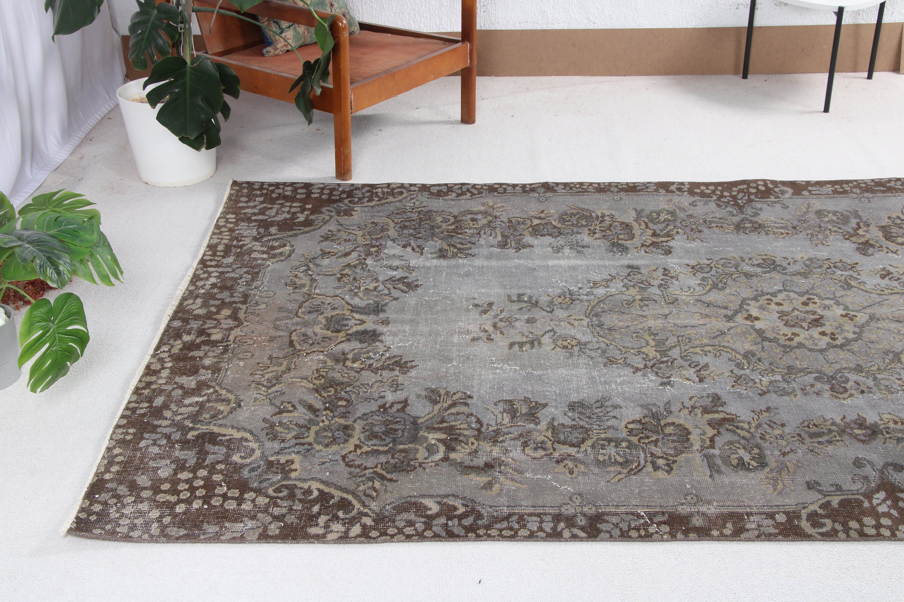 Bronze Cool Rug, Bedroom Rug, Modern Rugs, Large Oushak Rugs, Aztec Rugs, 5.6x9.3 ft Large Rugs, Turkish Rug, Moroccan Rug, Vintage Rugs