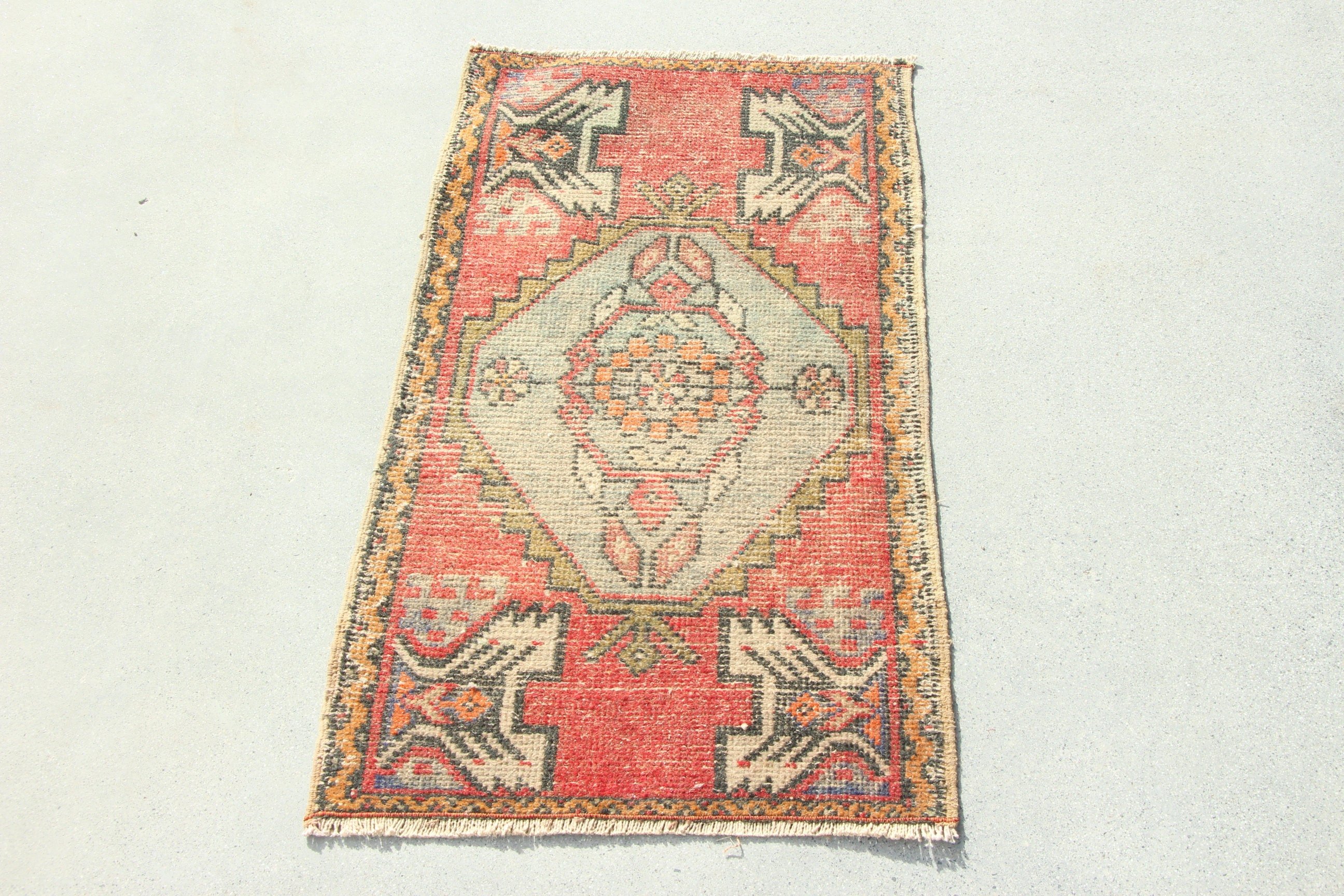 Rugs for Entry, Bedroom Rug, Red Modern Rugs, Vintage Rugs, Wall Hanging Rug, 1.6x3.1 ft Small Rugs, Kitchen Rug, Turkish Rugs, Wool Rug