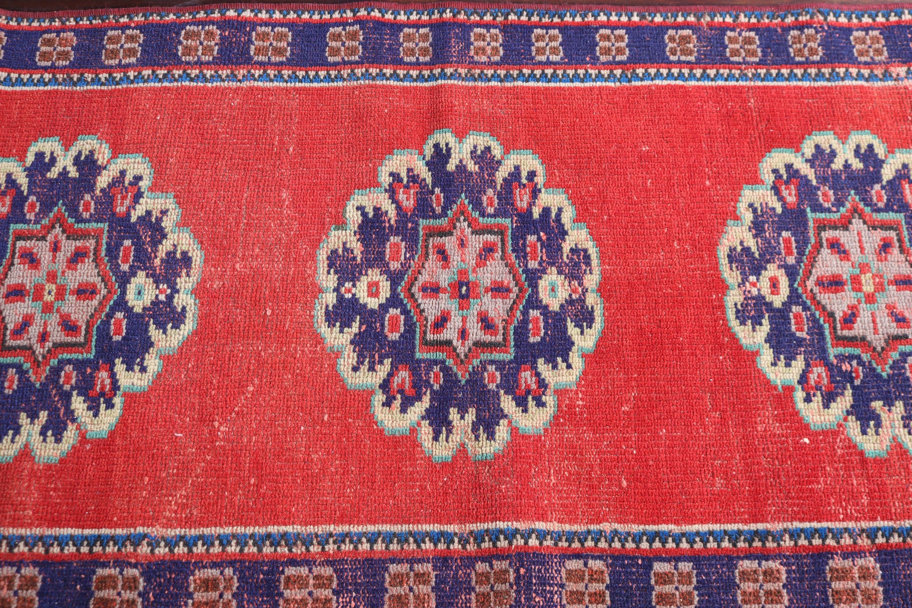 Koridor Halısı, Kırmızı Oryantal Halı, Vintage Halılar, 2.6x7.9 ft Runner Halıları, Antika Halı, Uzun Yolluk Halıları, Türk Halısı, Oryantal Halı, Modern Halı