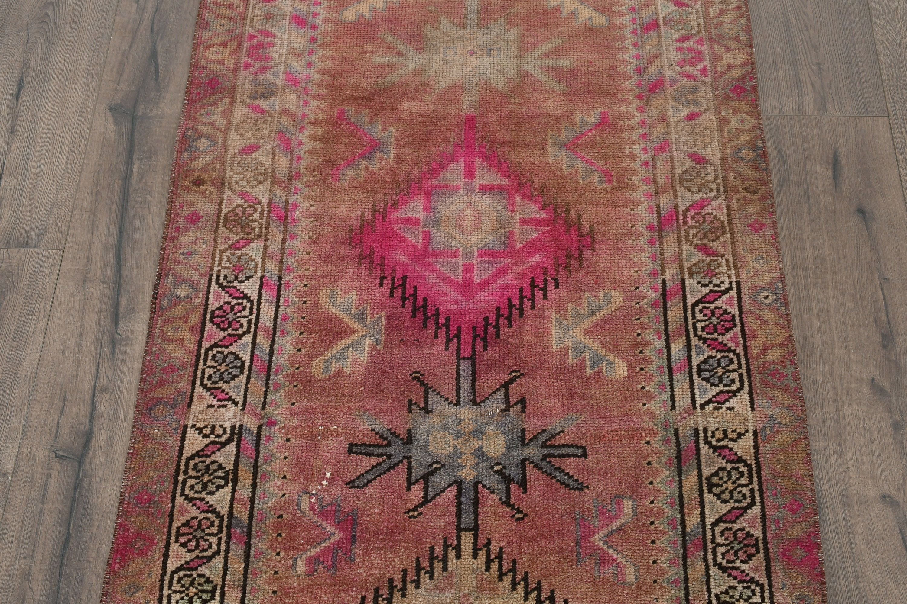 Hallway Rug, Oriental Rug, Rugs for Kitchen, 2.7x11.1 ft Runner Rug, Corridor Rugs, Moroccan Rug, Turkish Rug, Vintage Rug, Pink Cool Rug