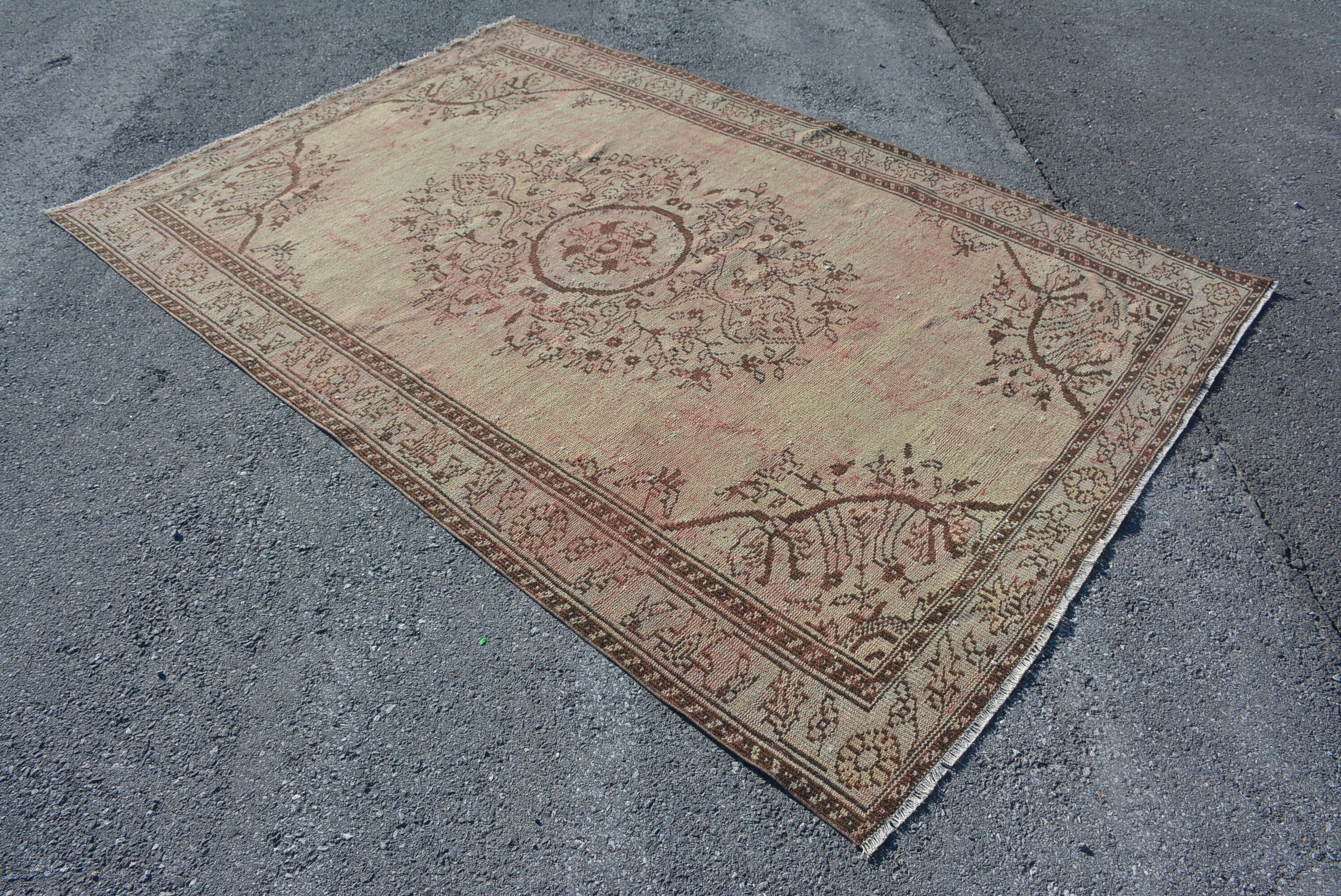 Pale Rug, Floor Rug, Dining Room Rug, Vintage Rug, Living Room Rug, 5.7x8.7 ft Large Rugs, Old Rug, Rugs for Bedroom, Turkish Rug, Cool Rug