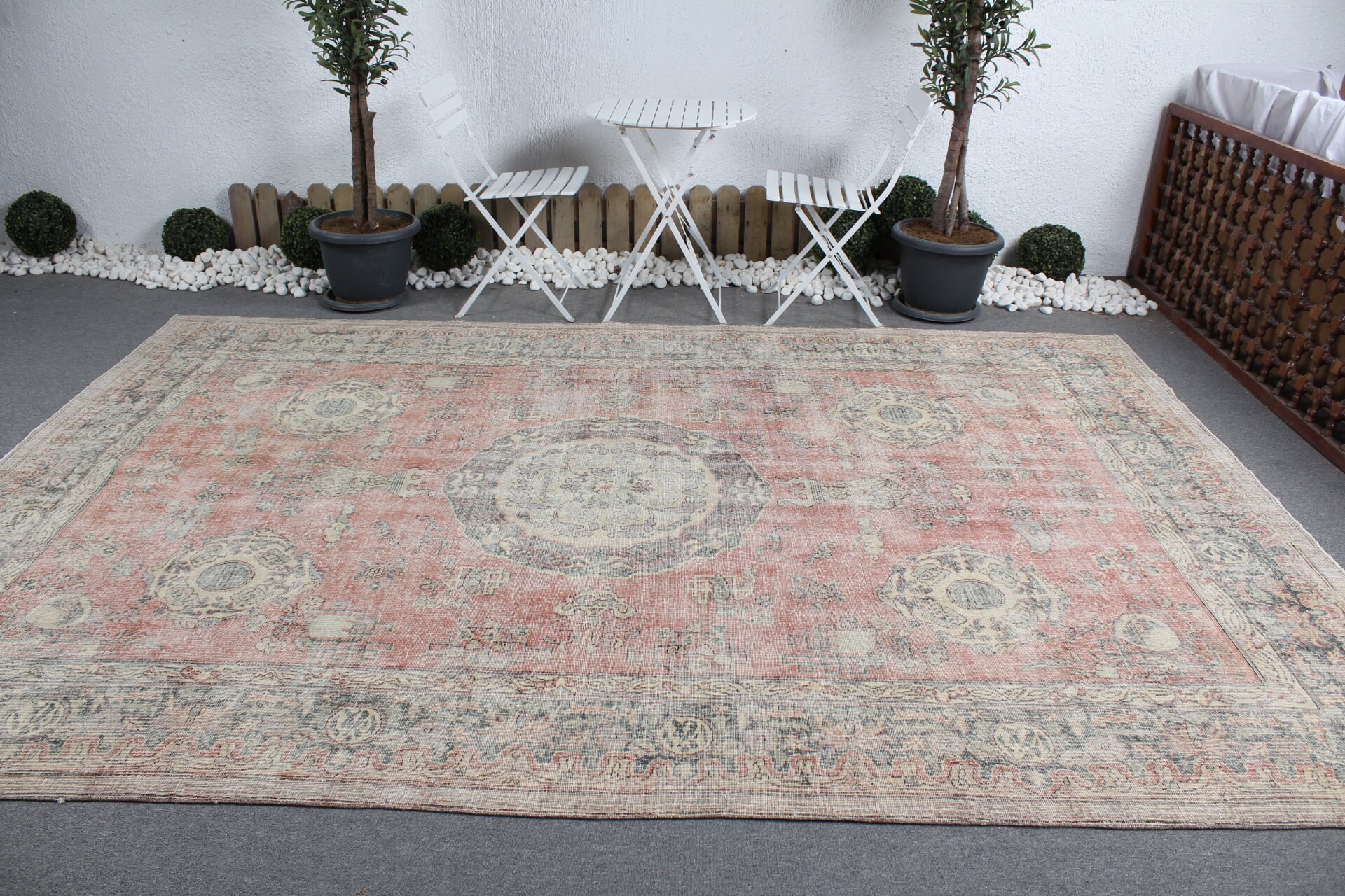 Cute Rug, Vintage Rug, Turkish Rug, Home Decor Rugs, Anatolian Rug, Living Room Rugs, Red Oushak Rug, Saloon Rugs, 8x11.3 ft Oversize Rug