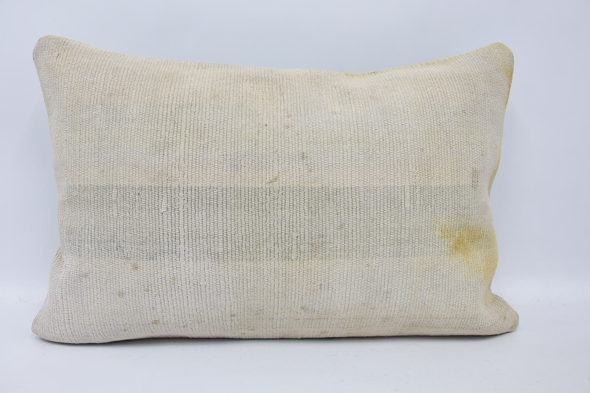 Retro Cushion, Boho Pillow, Rustic Cushion Cover, Pillow for Sofa, 16"x24" White Cushion Case, Home Decor Pillow