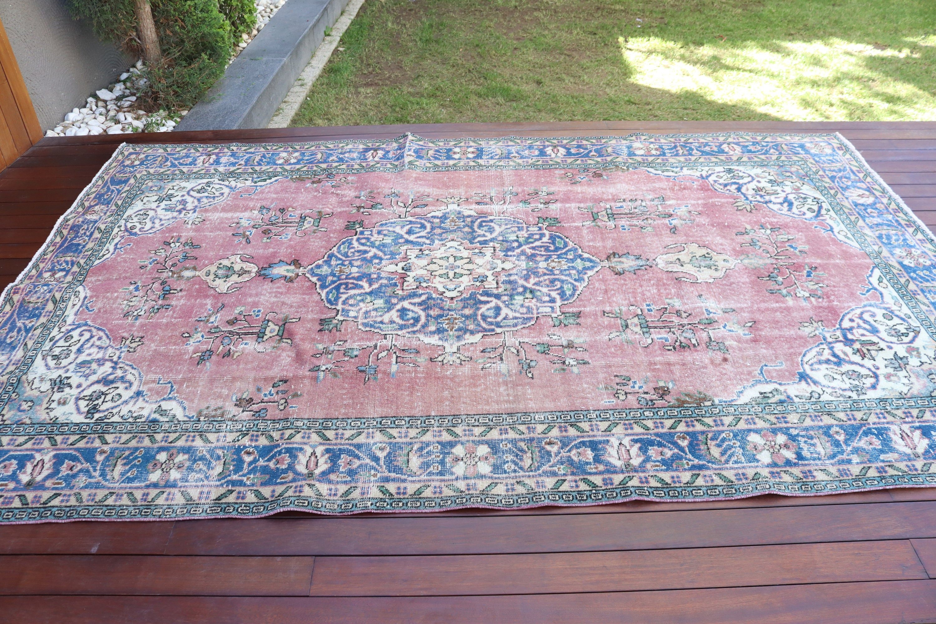 Yemek Odası Halıları, Büyük Vintage Halı, Mor Açıklama Halıları, Türk Halıları, Vintage Halı, Nötr Halılar, Boho Halı, 5,8x9,4 ft Büyük Halılar