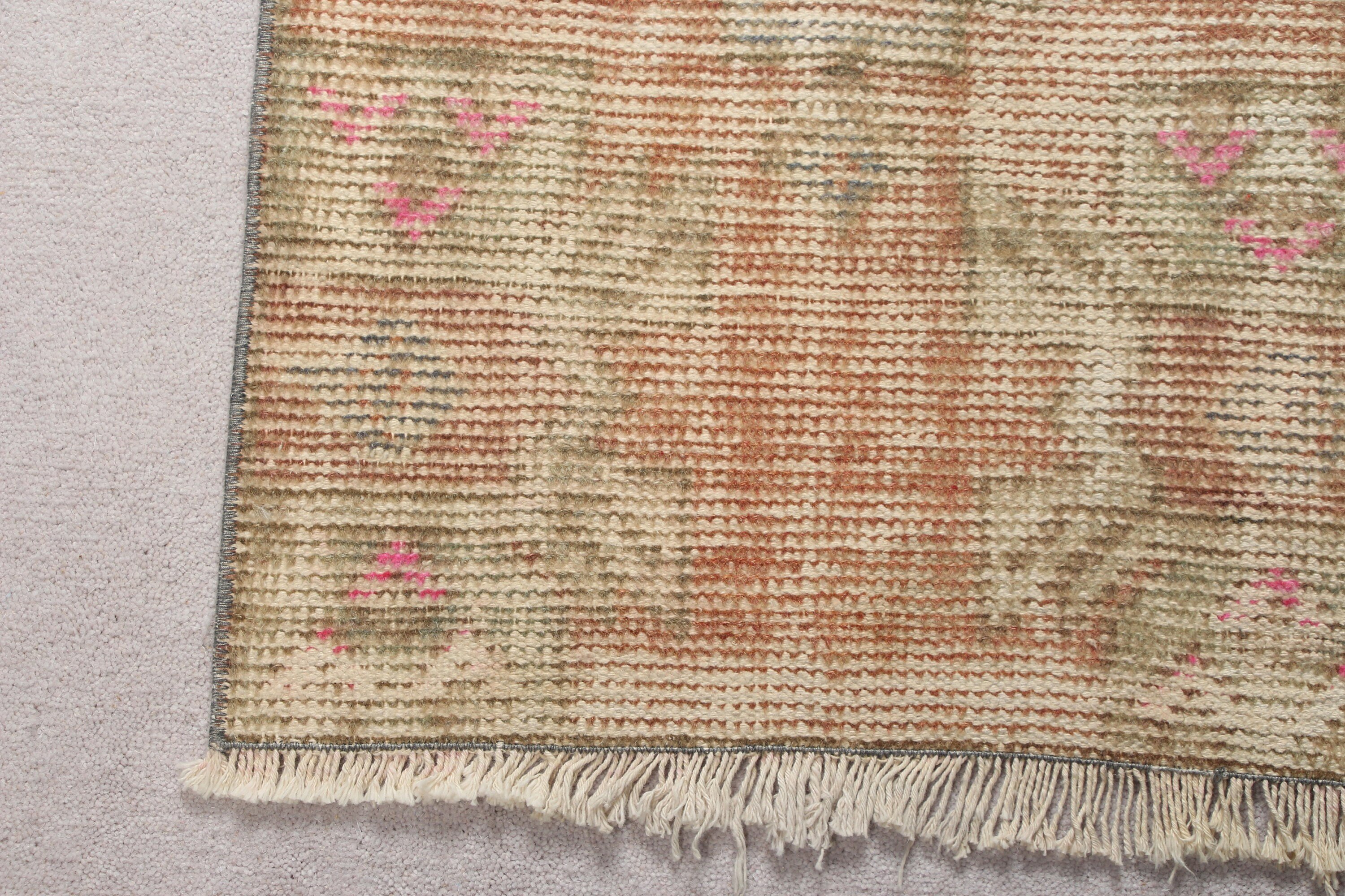 Giriş Halıları, Oushak Halısı, Türk Halısı, Duvara Asılı Halı, Yeşil 1.4x3 ft Küçük Halı, Yatak Odası Halıları, Vintage Halı, Antika Halı