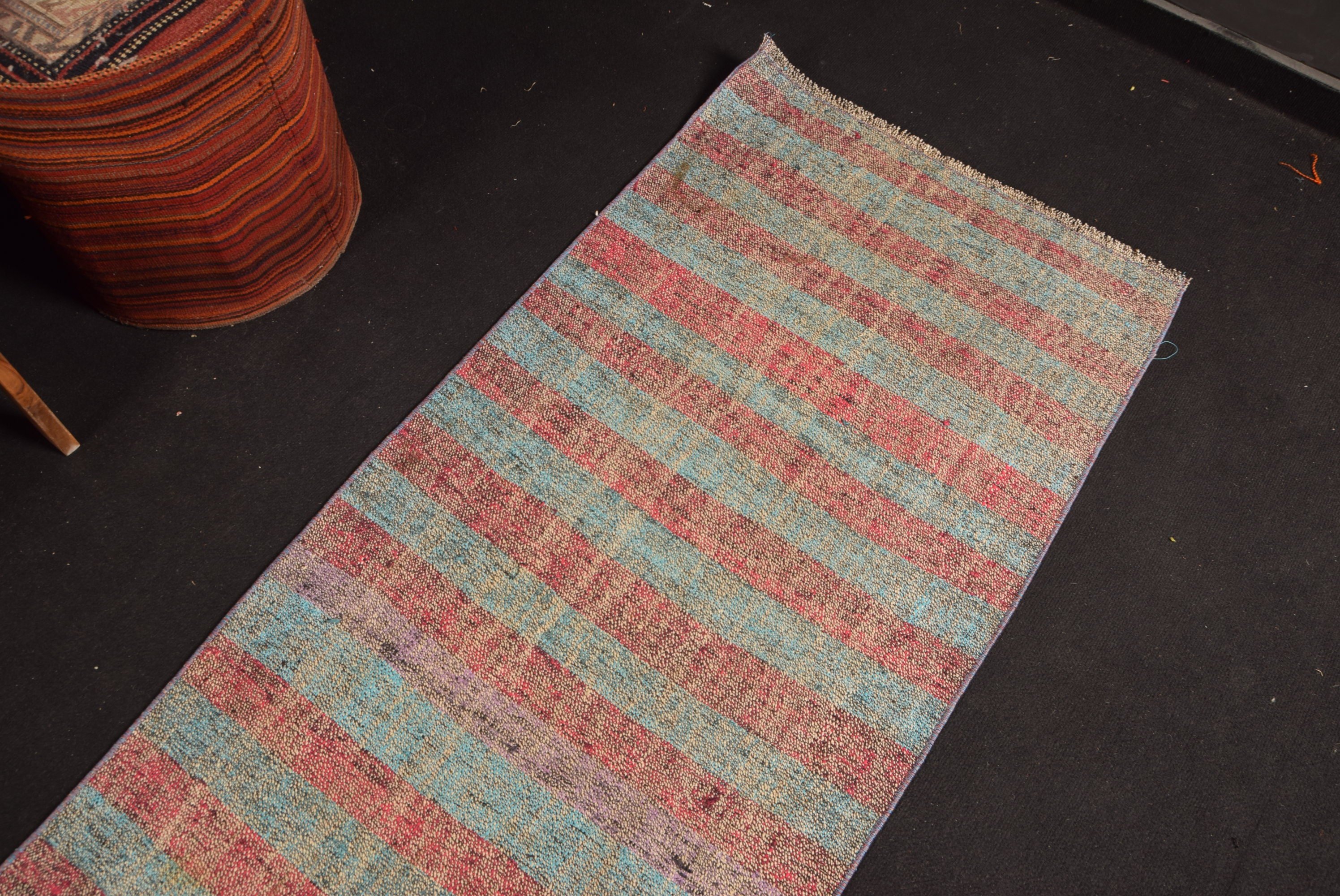 Mavi Oryantal Halılar, Vintage Halılar, Kabile Halısı, Yün Halı, Merdiven Halısı, Kilim, Ev Dekor Halısı, Türk Halısı, Mutfak Halıları, 2,5x8,3 ft Yolluk Halıları