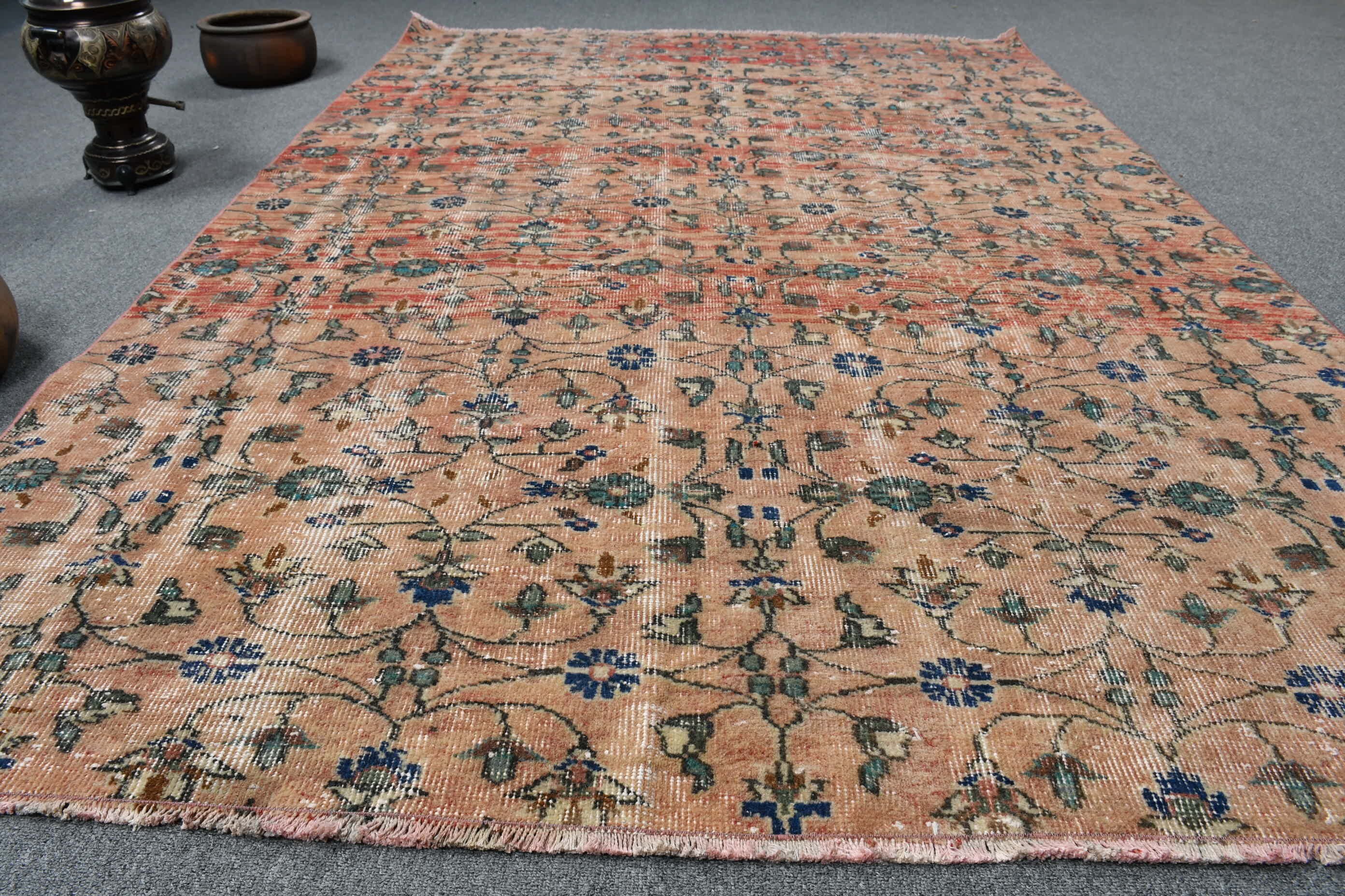 Living Room Rug, Red  5.2x7.8 ft Large Rug, Vintage Rug, Bedroom Rug, Turkish Rug, Boho Rug, Antique Rug