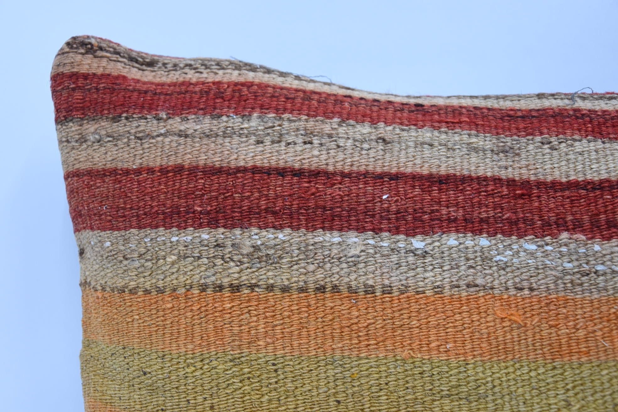 Vintage Pillow, Retro Pillow, 16"x36" Orange Pillow, Kilim Pillow Cover, Wool Kilim Pillow Pillow Sham, Boho Pillow