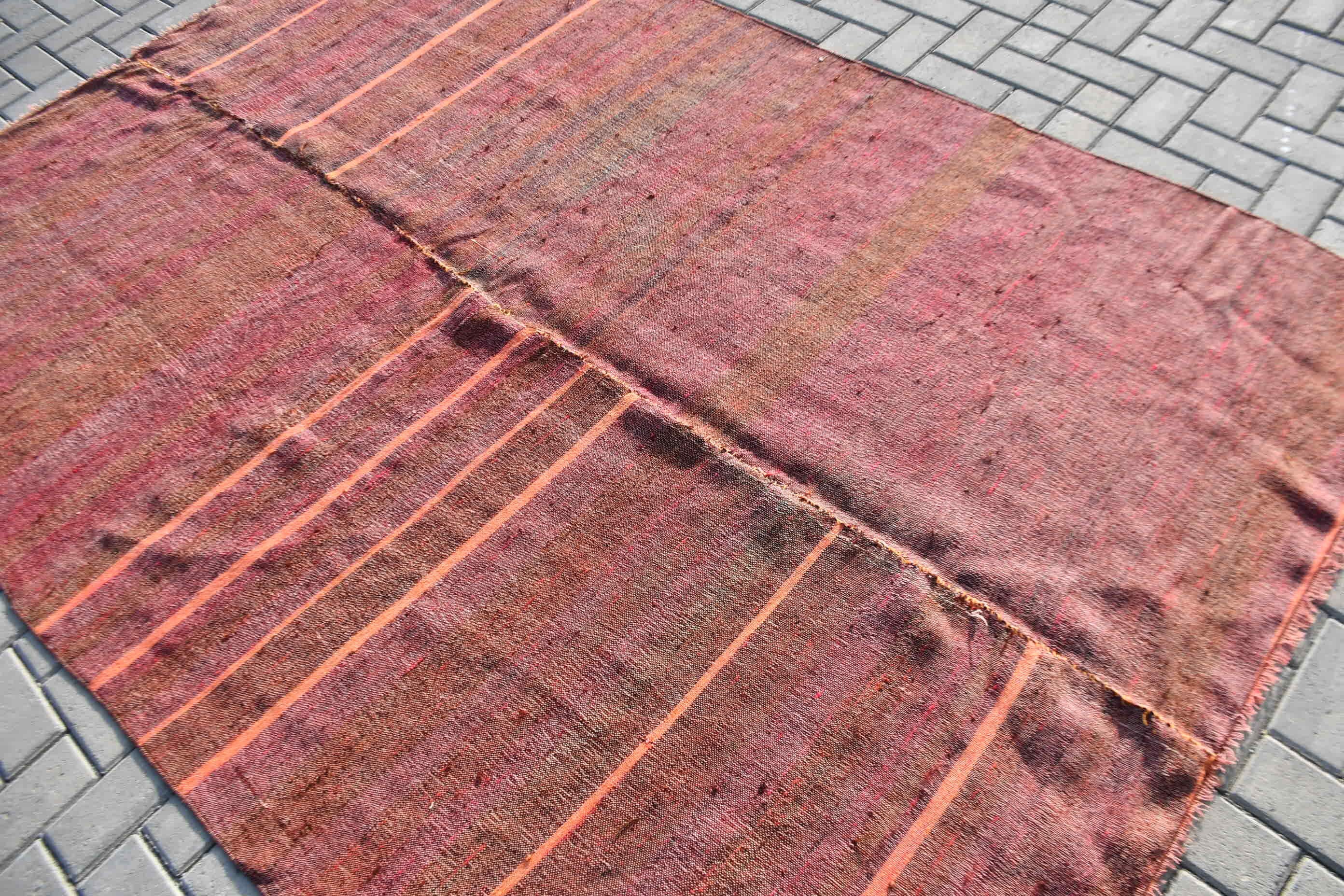 Living Room Rugs, 5.9x9 ft Large Rug, Home Decor Rug, Brown Oushak Rug, Vintage Rug, Turkish Rug, Bedroom Rug, Kilim, Moroccan Rug, Old Rug