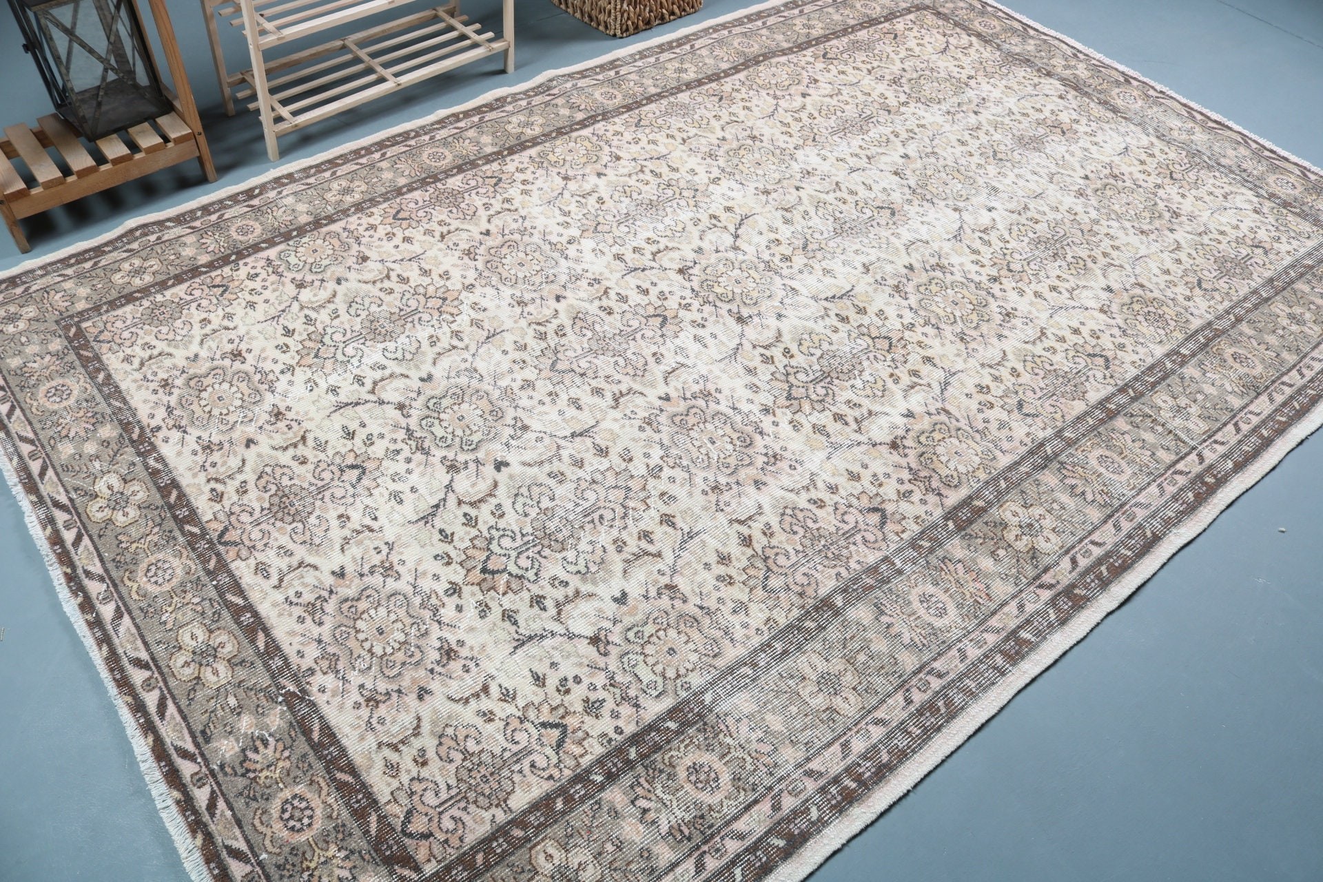 Living Room Rug, Turkish Rug, Vintage Rug, Salon Rug, Pastel Rug, 5.8x8.7 ft Large Rug, Home Decor Rug, Oriental Rugs, Rugs for Dining Room