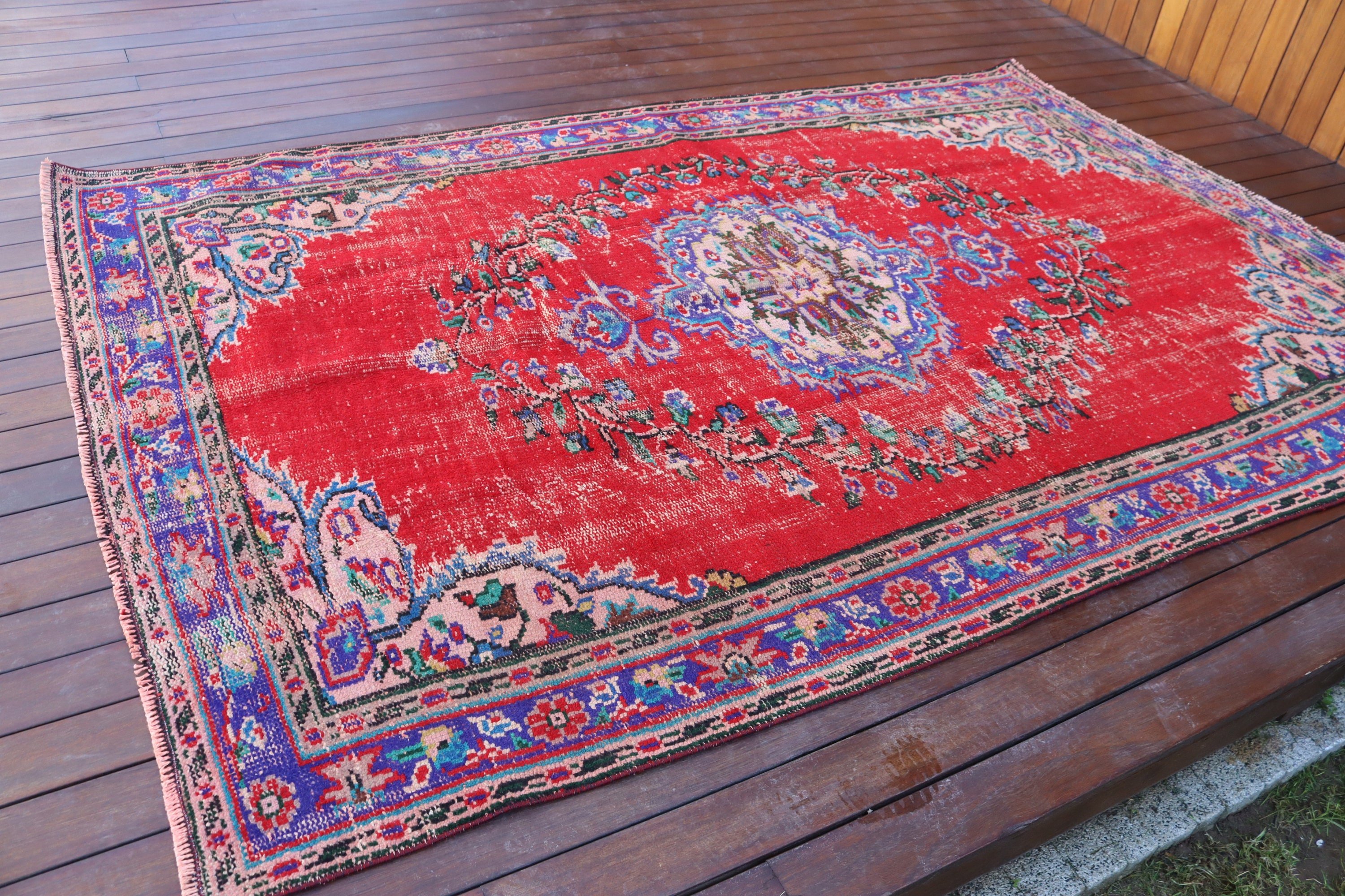 Büyük Boho Halı, 5.4x8.4 ft Büyük Halılar, Anadolu Halısı, Türk Halıları, Kırmızı Modern Halı, Vintage Halılar, Yatak Odası Halısı, Ev Dekor Halısı, Yer Halısı