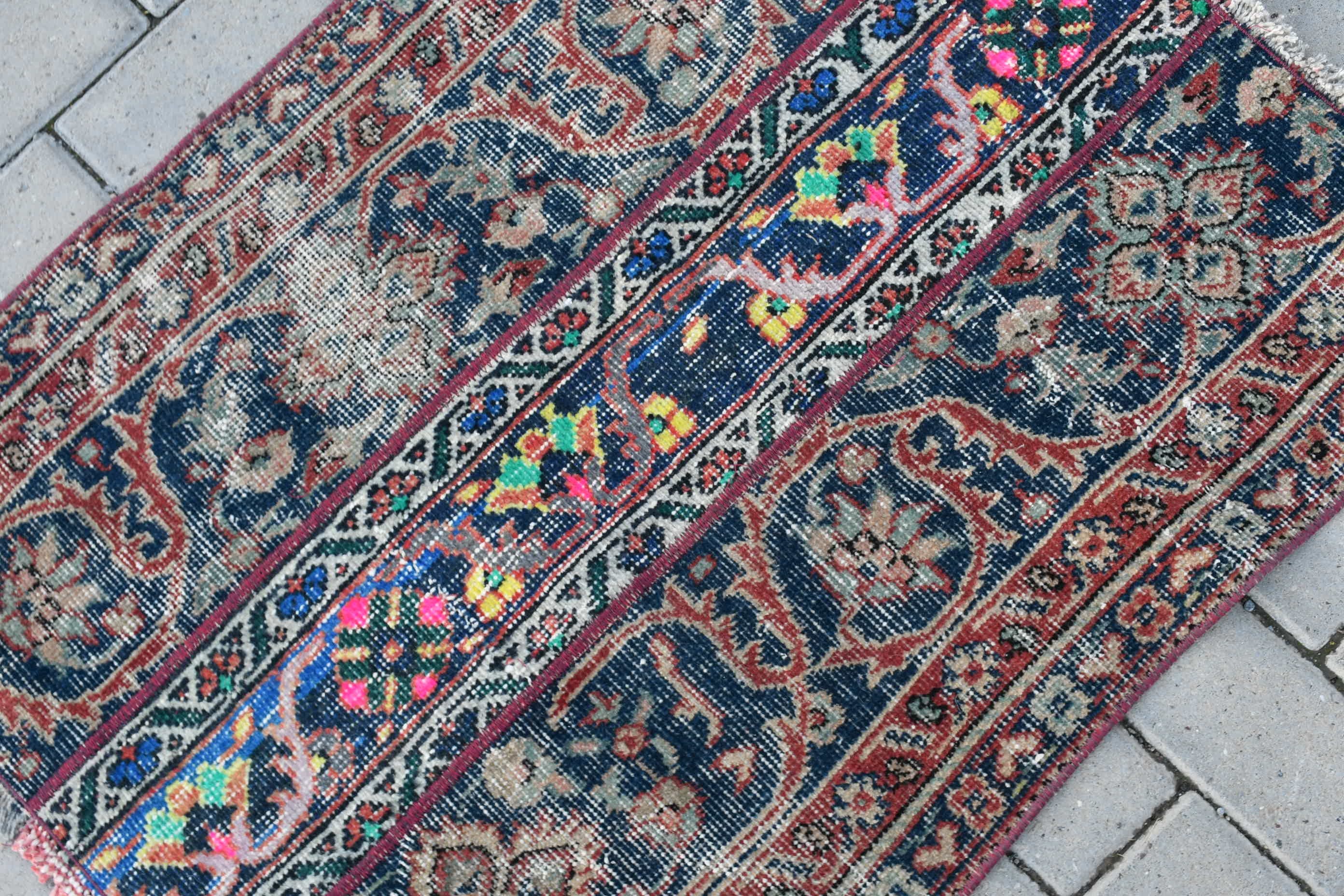 2.3x2.8 ft Small Rug, Oushak Rug, Rugs for Entry, Blue Wool Rugs, Bath Rug, Bedroom Rug, Oriental Rugs, Vintage Rug, Turkish Rug, Dorm Rug