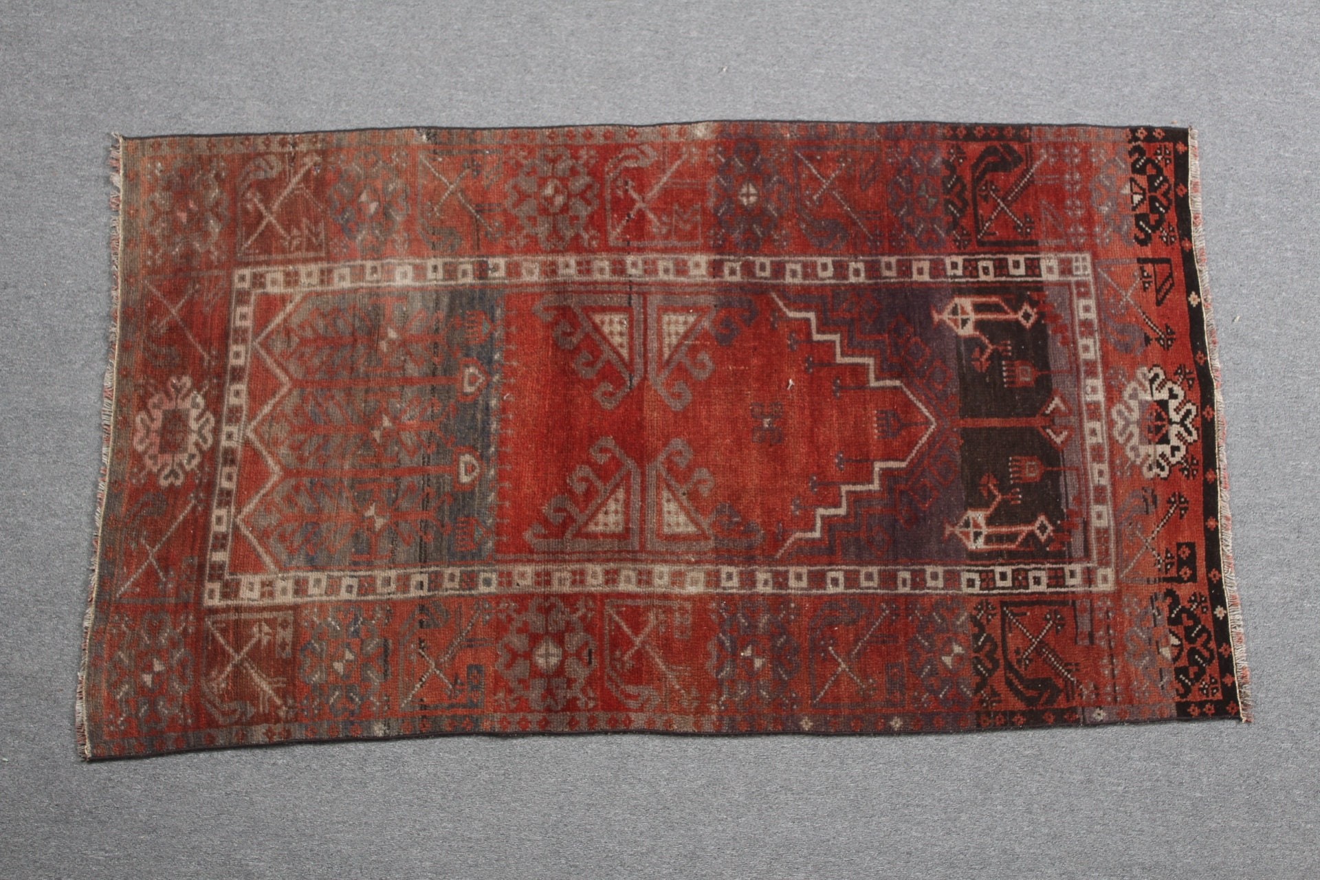 Mutfak Halısı, Sanat Halısı, Anadolu Halısı, Fas Halıları, Vintage Halı, 3.1x5.4 ft Accent Halısı, Türk Halıları, Kırmızı Anadolu Halısı, Yatak Odası Halıları